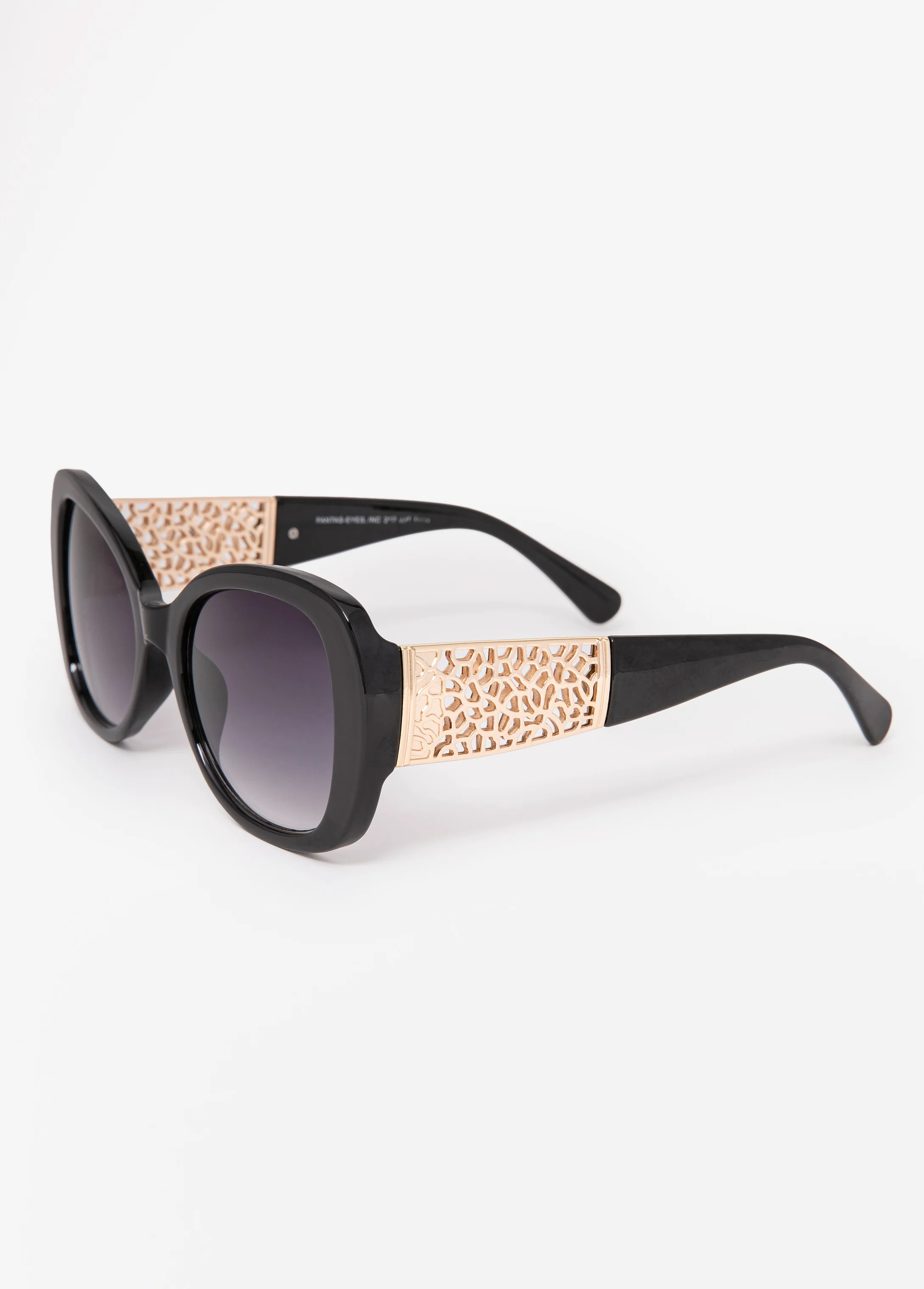 Chain Trim Round Frame Sunglasses - Image 4