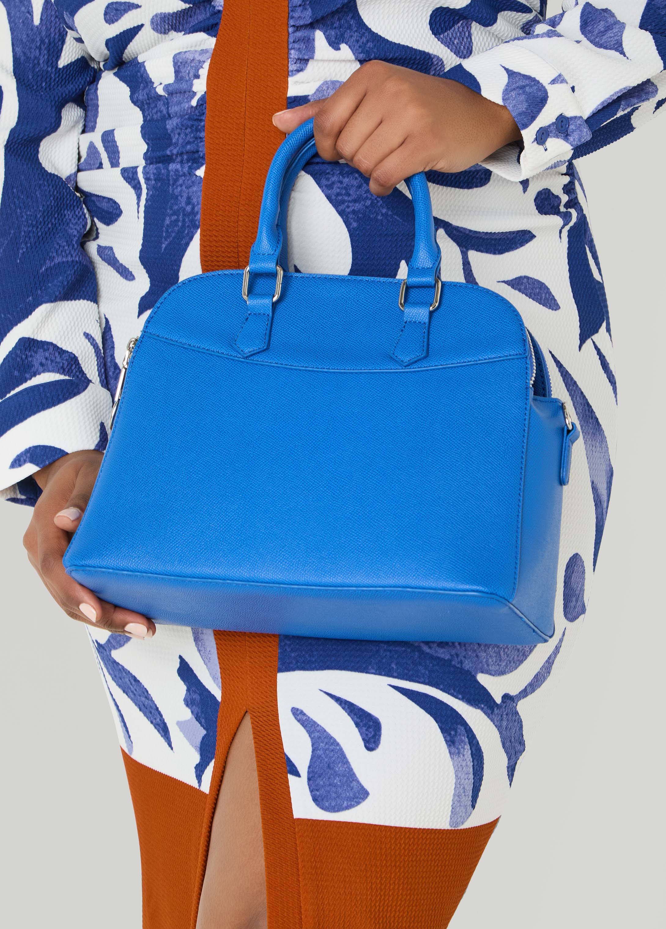 Faux Leather Top Handle Satchel - Image 2