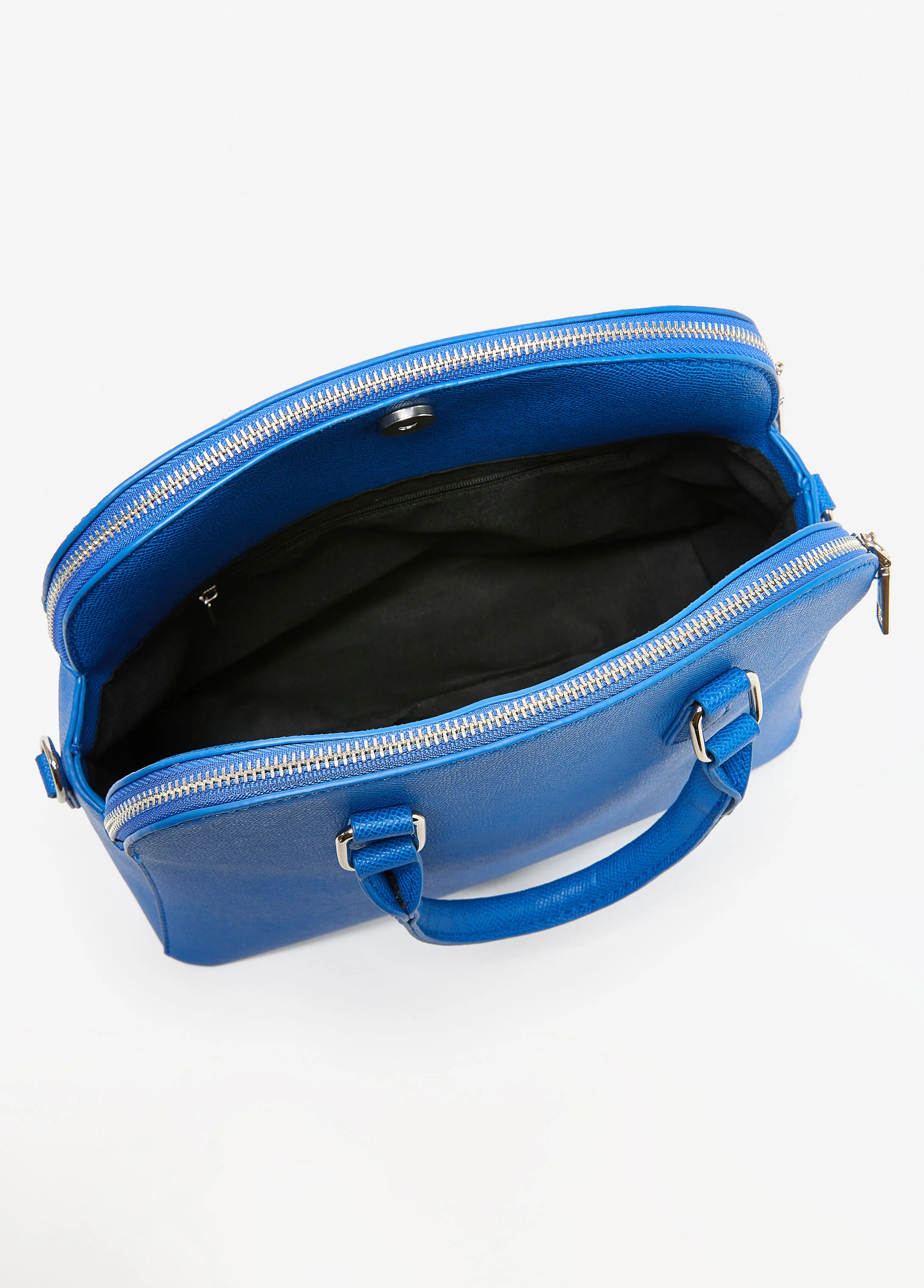 Faux Leather Top Handle Satchel - Image 4