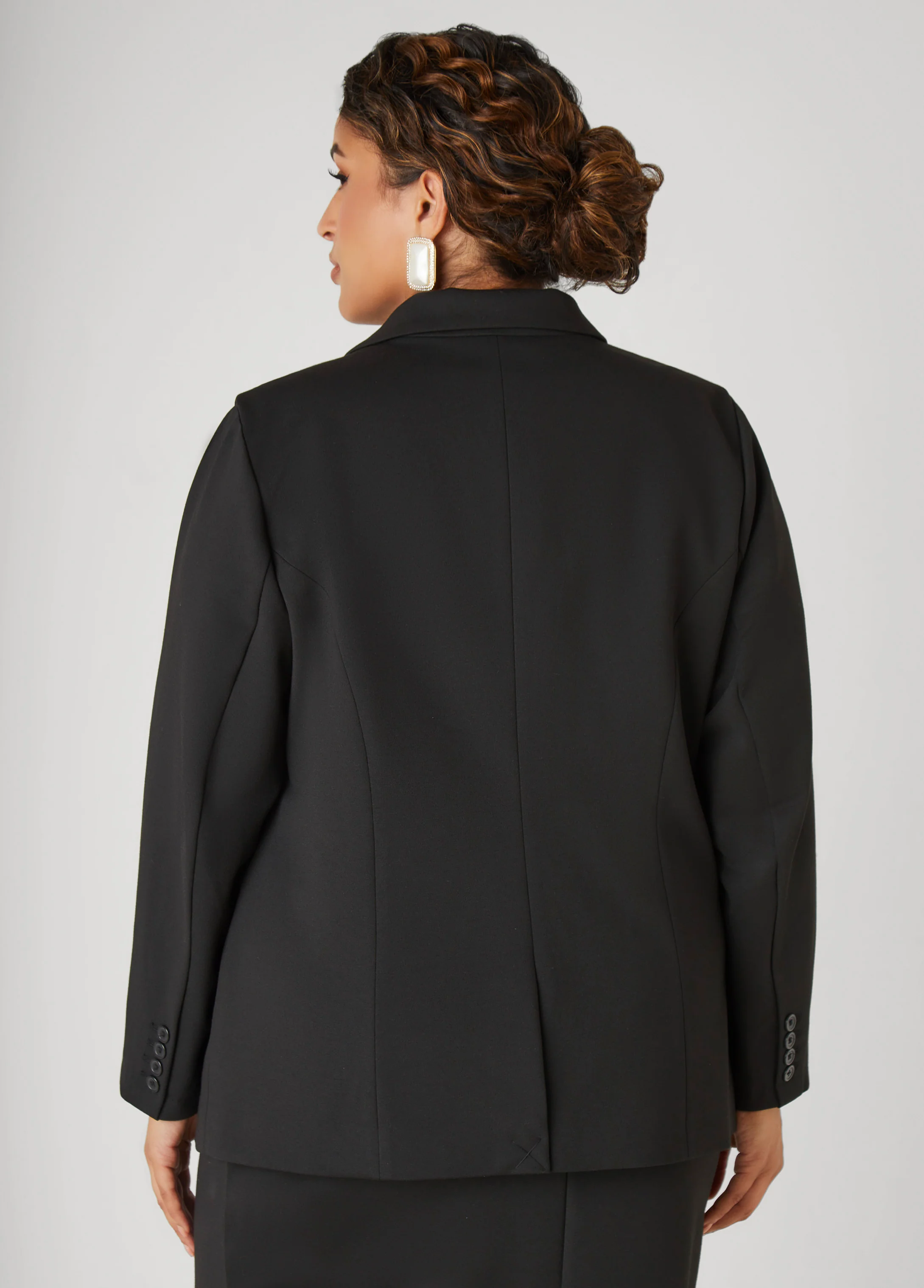 Button Front Ponte Blazer - Image 2