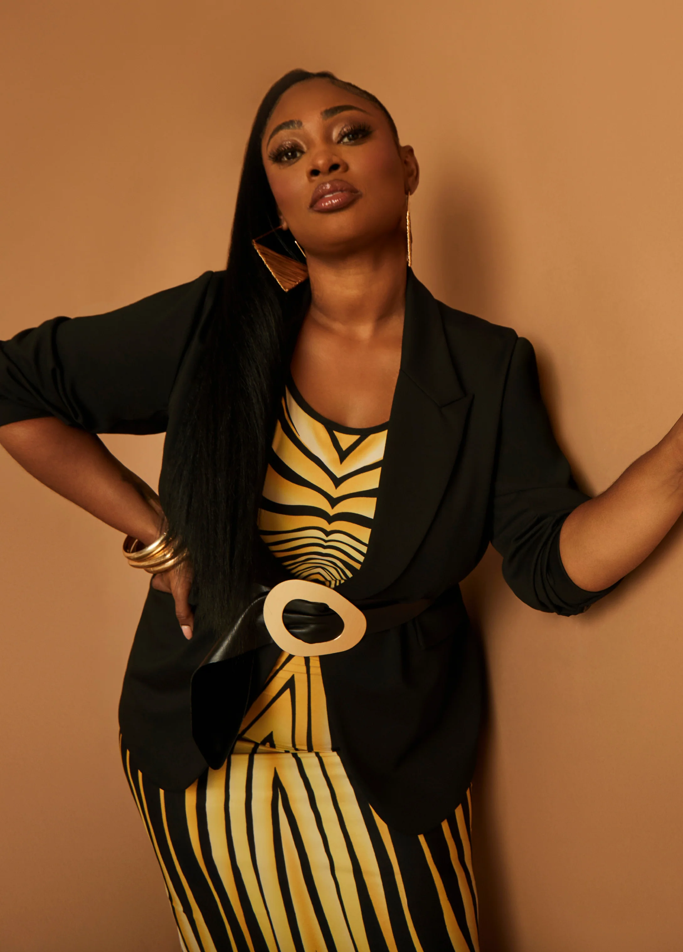 Button Front Ponte Blazer - Image 3