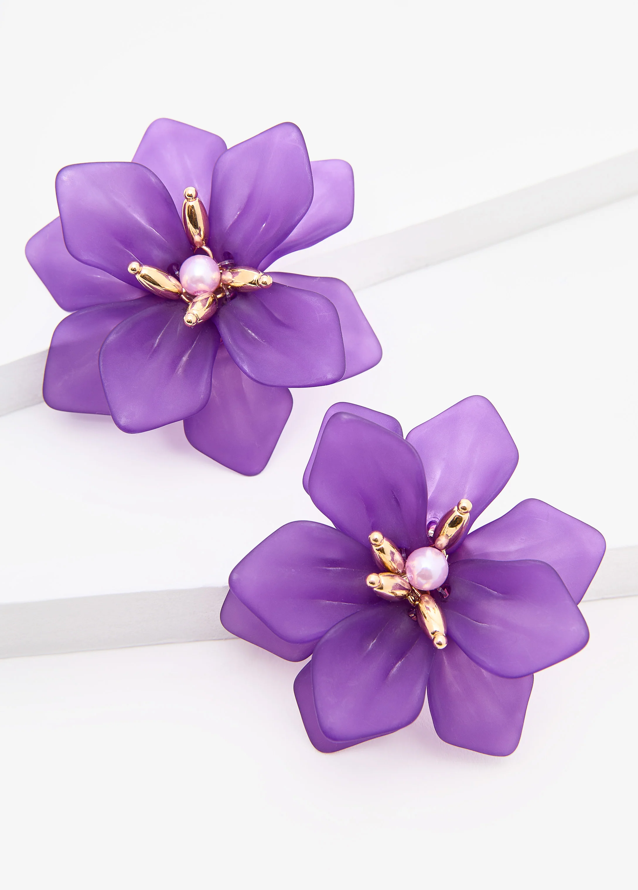 Beaded Flower Stud Earrings - Image 2