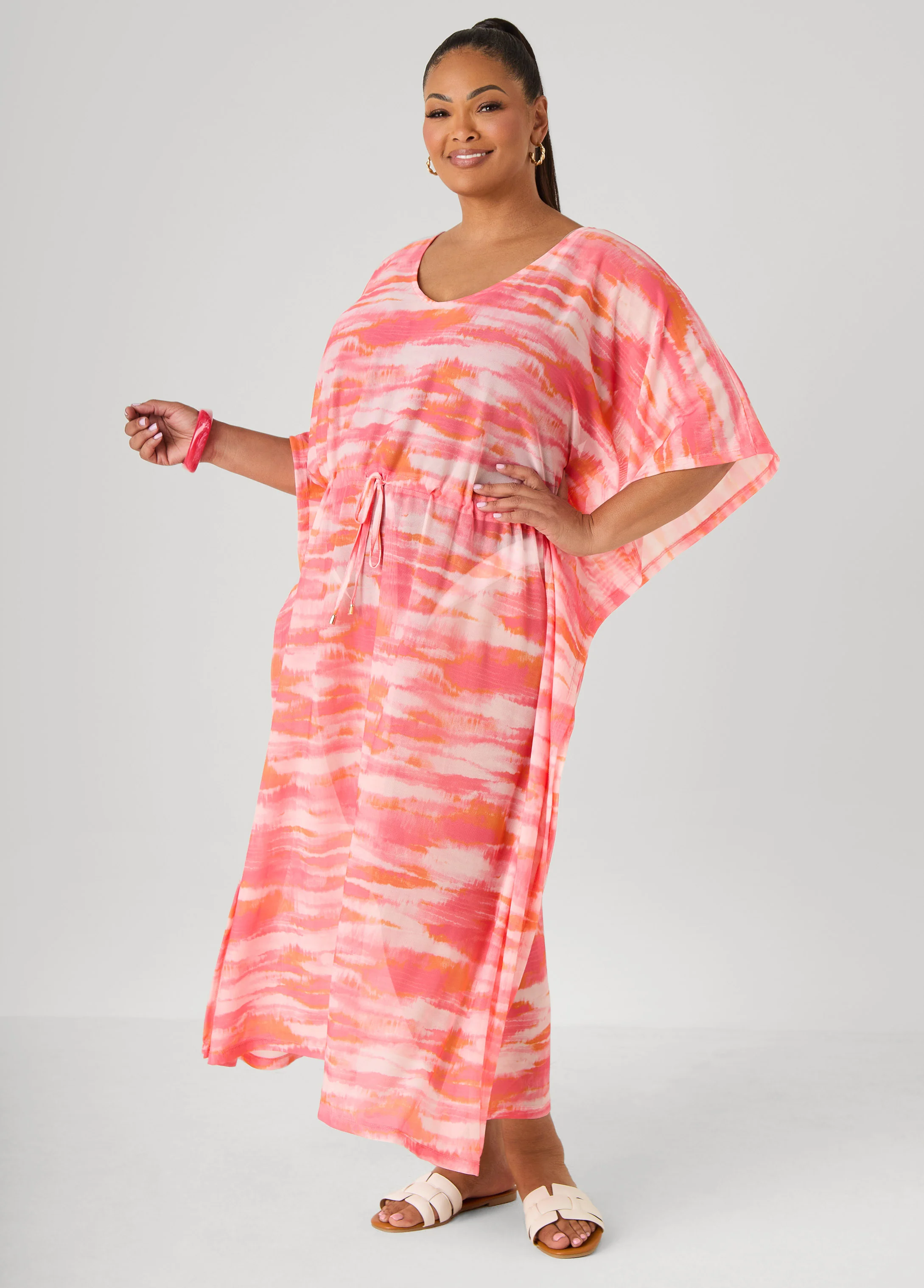 Printed Mesh Kaftan - Image 3