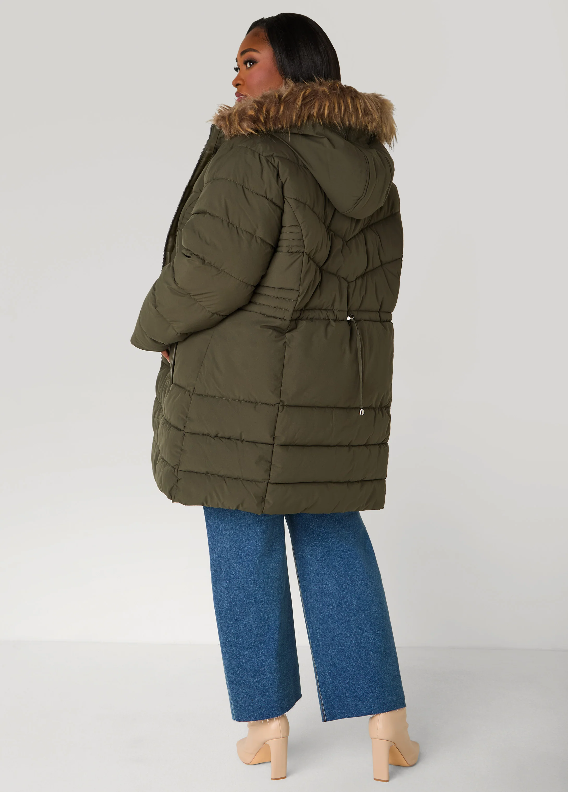 Faux Fur Trimmed Puffer Coat - Image 2