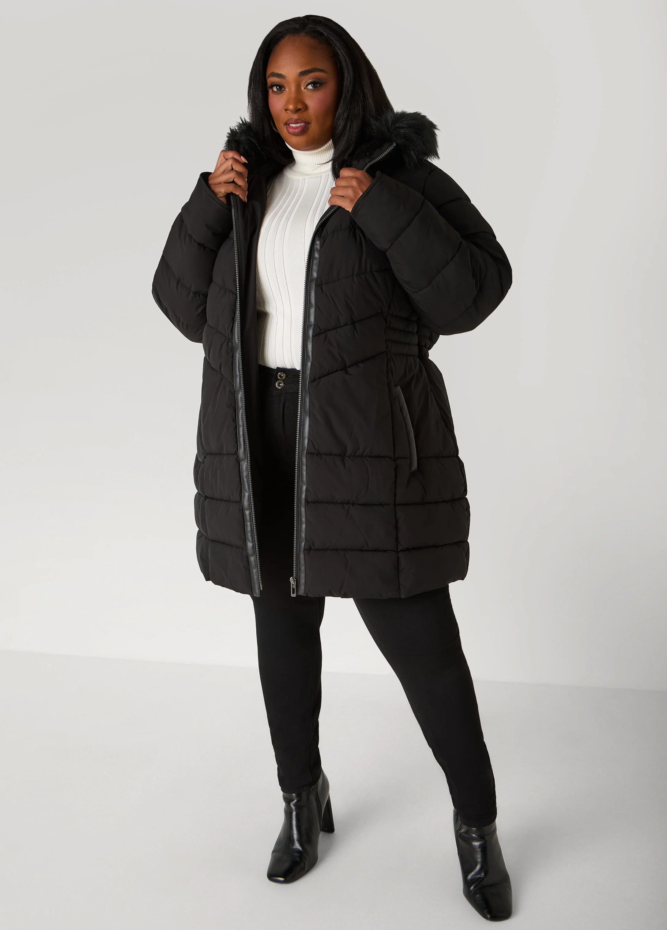Faux Fur Trimmed Puffer Coat - Image 7
