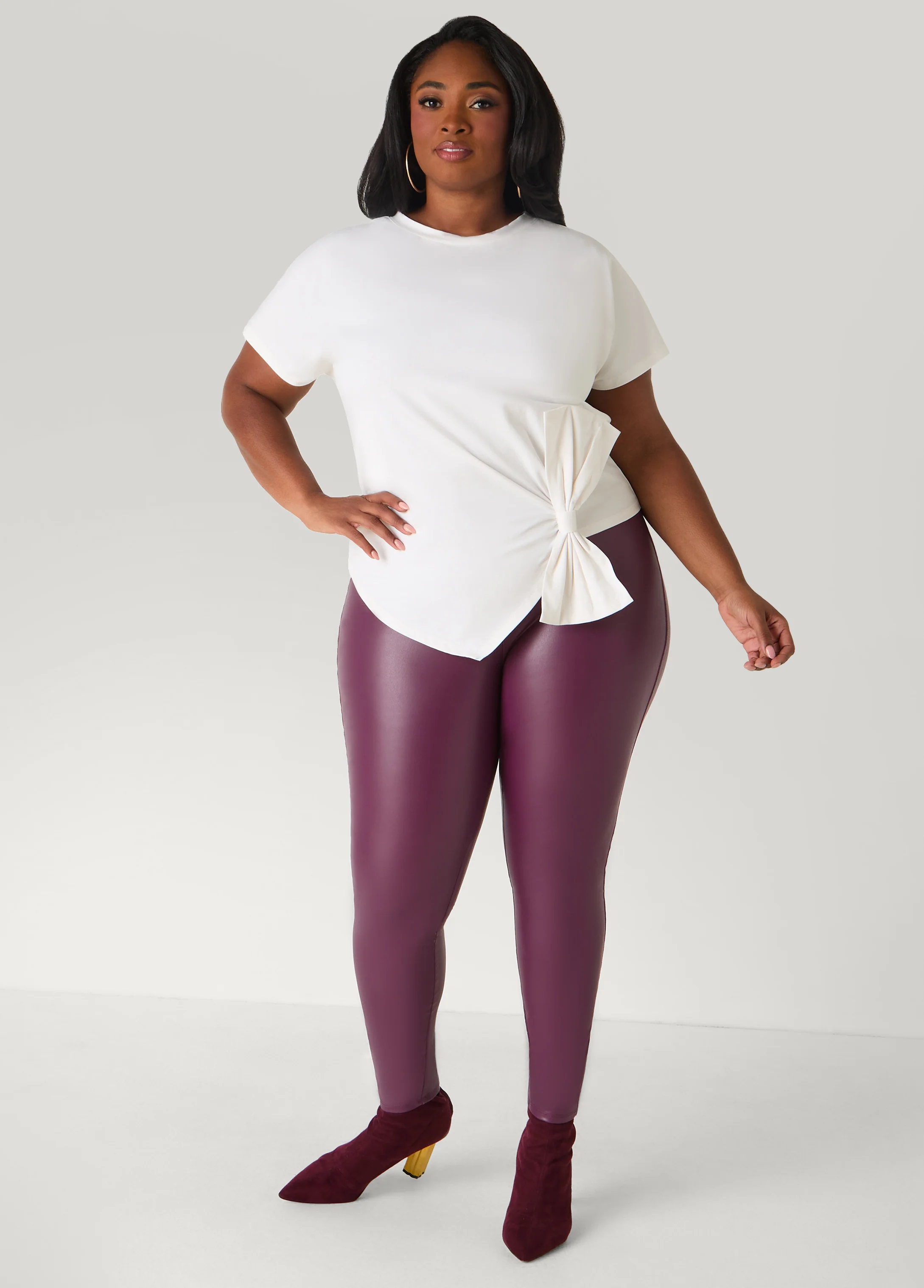 High Waist Faux Leather Leggings - Image 3