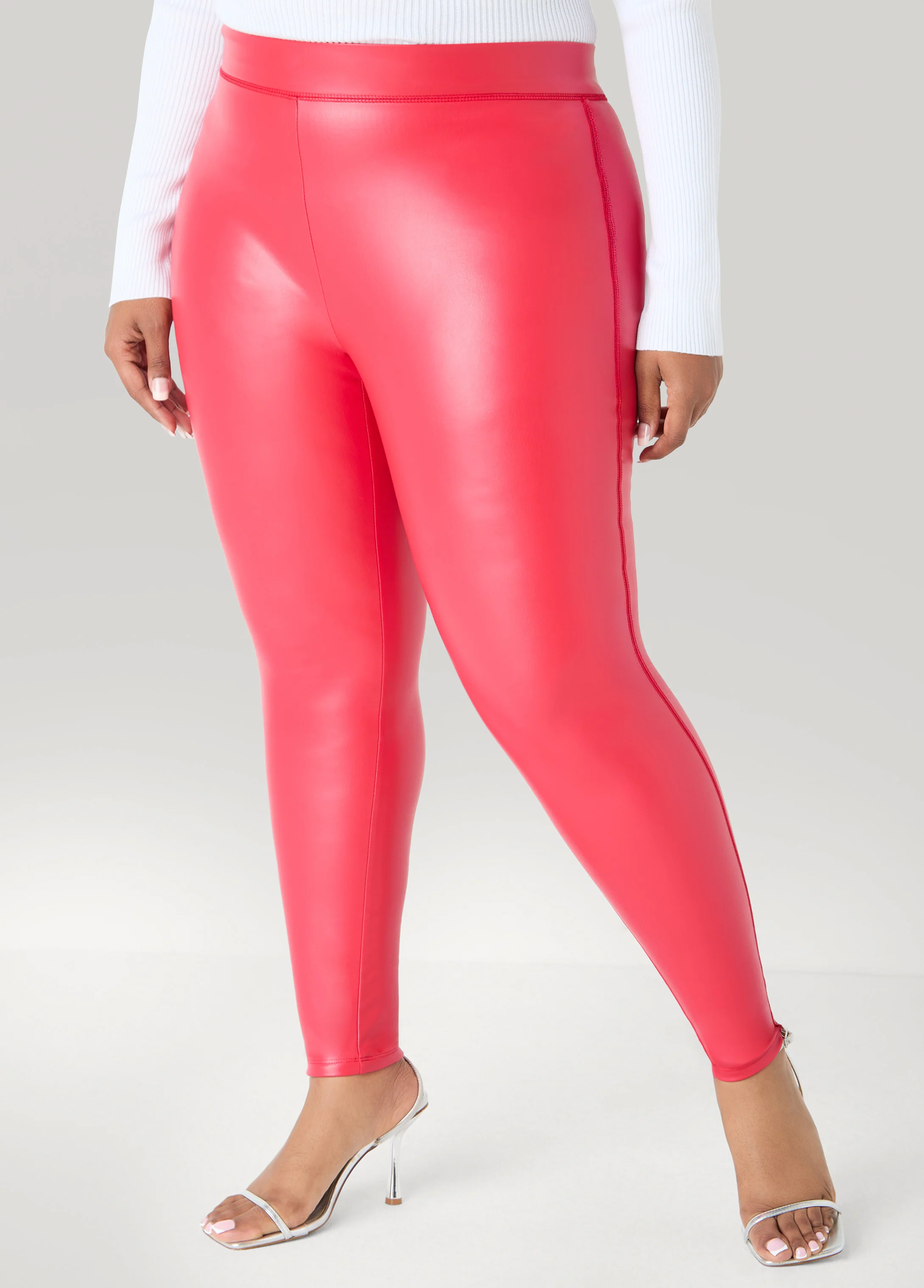 Faux Leather High Waist Leggings - Image 3