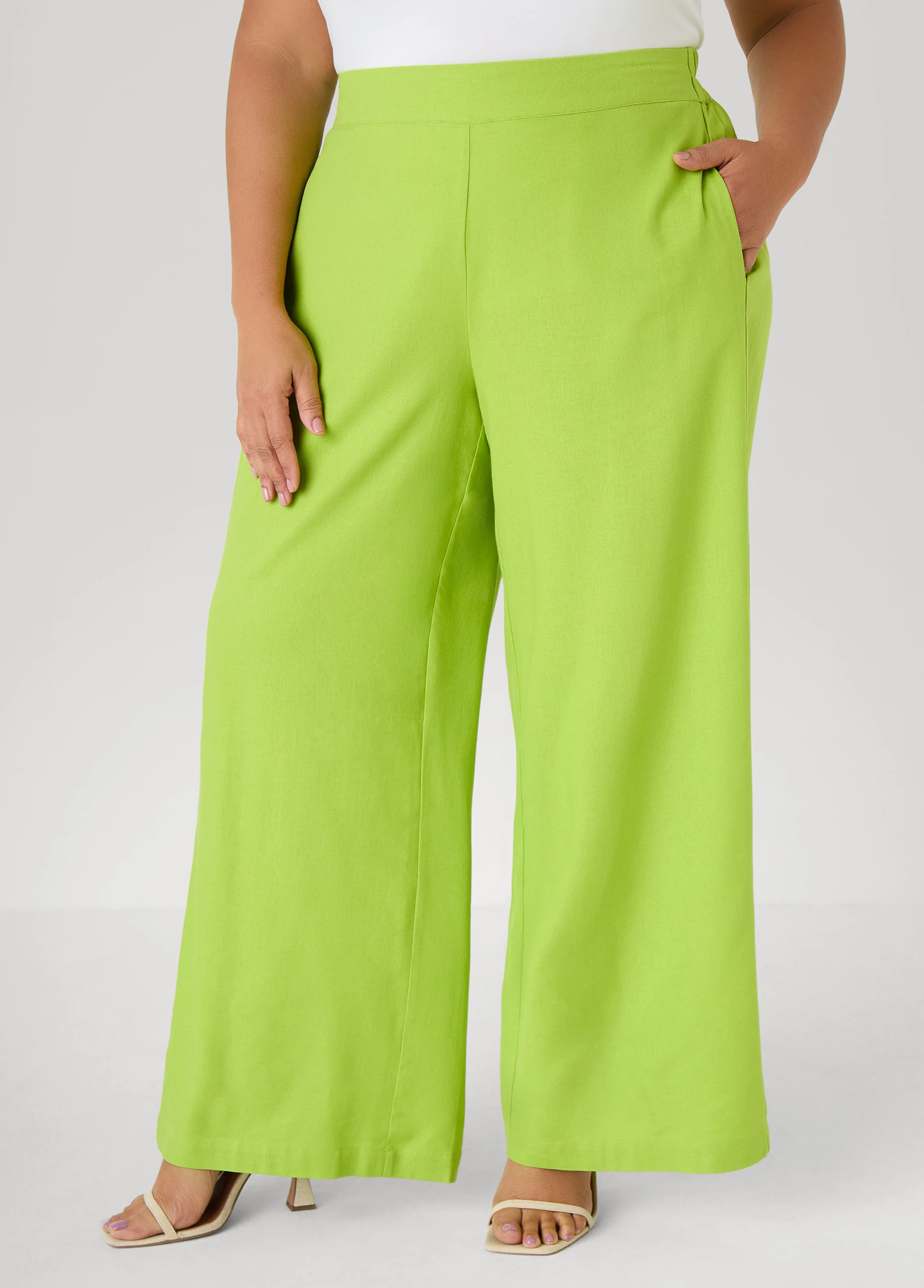 Pull On Linen Blend Pants - Image 3