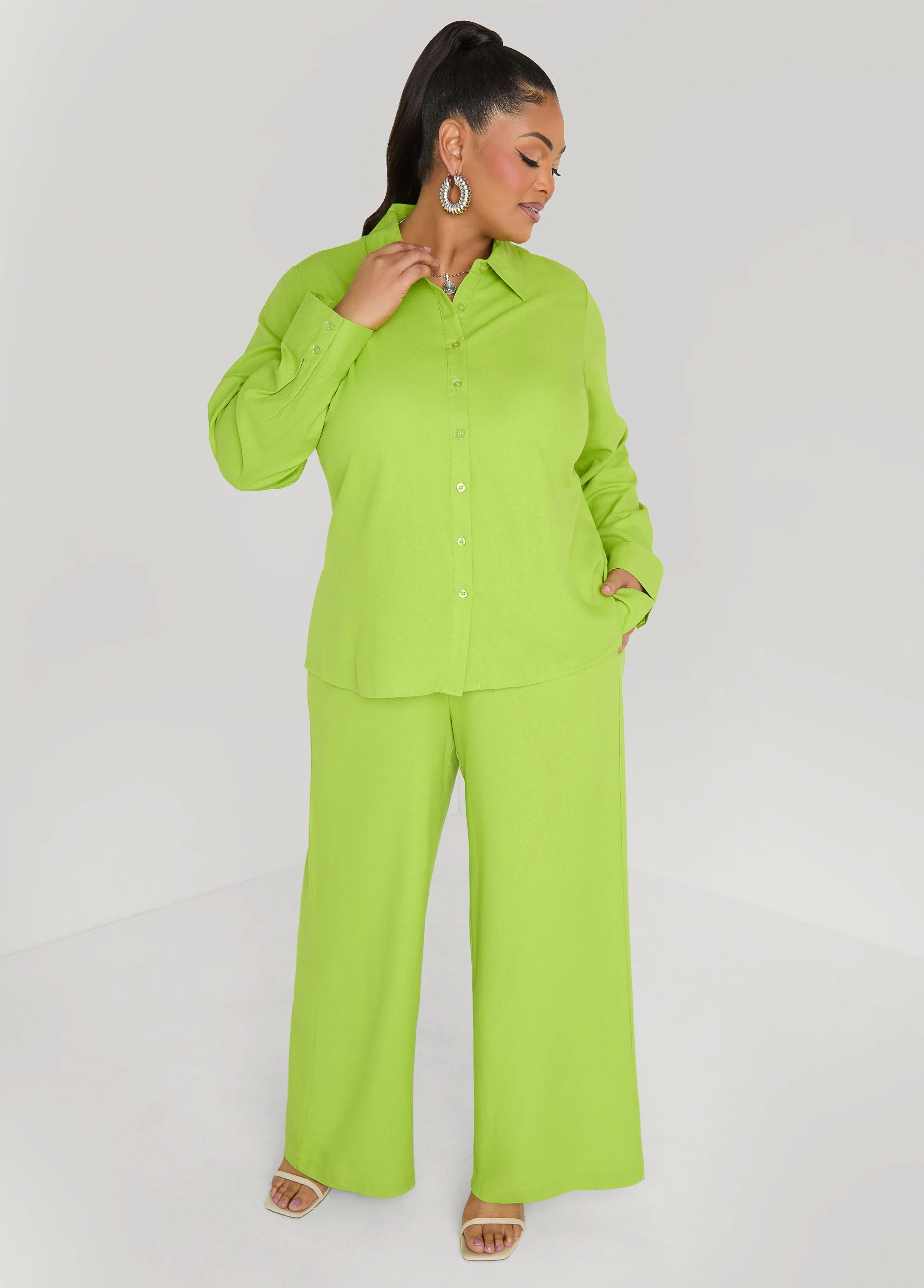 Pull On Linen Blend Pants - Image 4