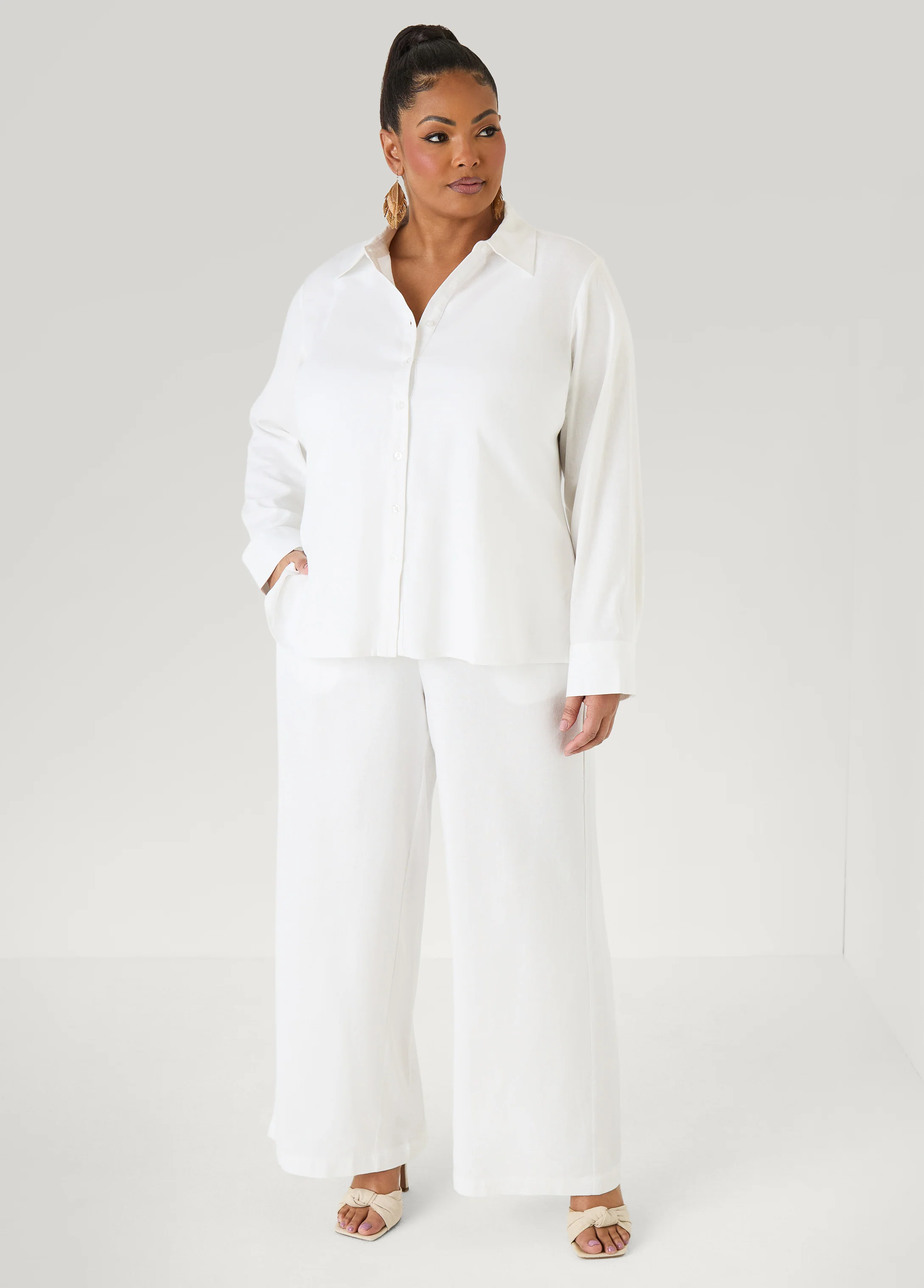 Pull On Linen Blend Pants - Image 5