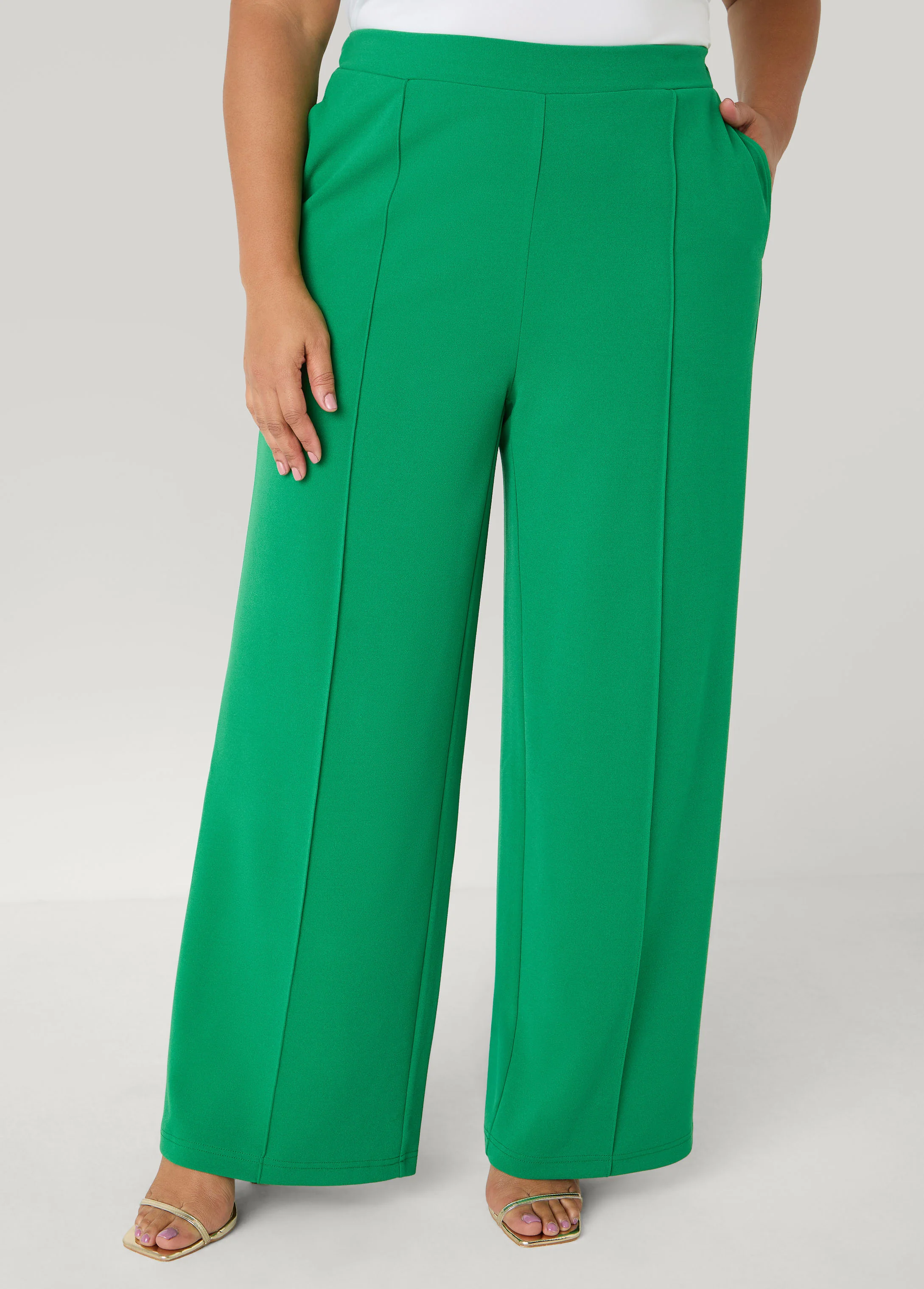Piped Wide Leg Trousers - Image 6