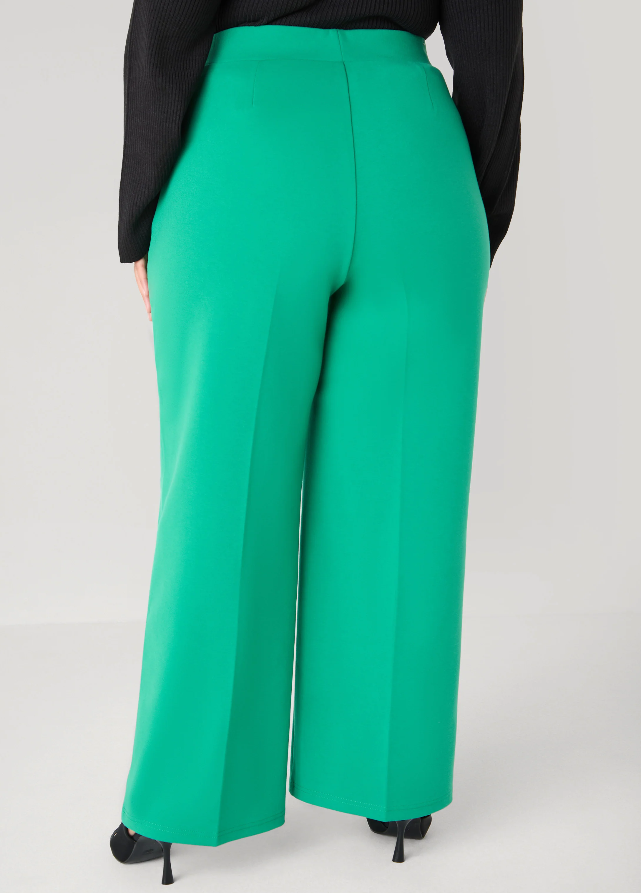Pull On Ponte Wide Leg Pants - Image 3