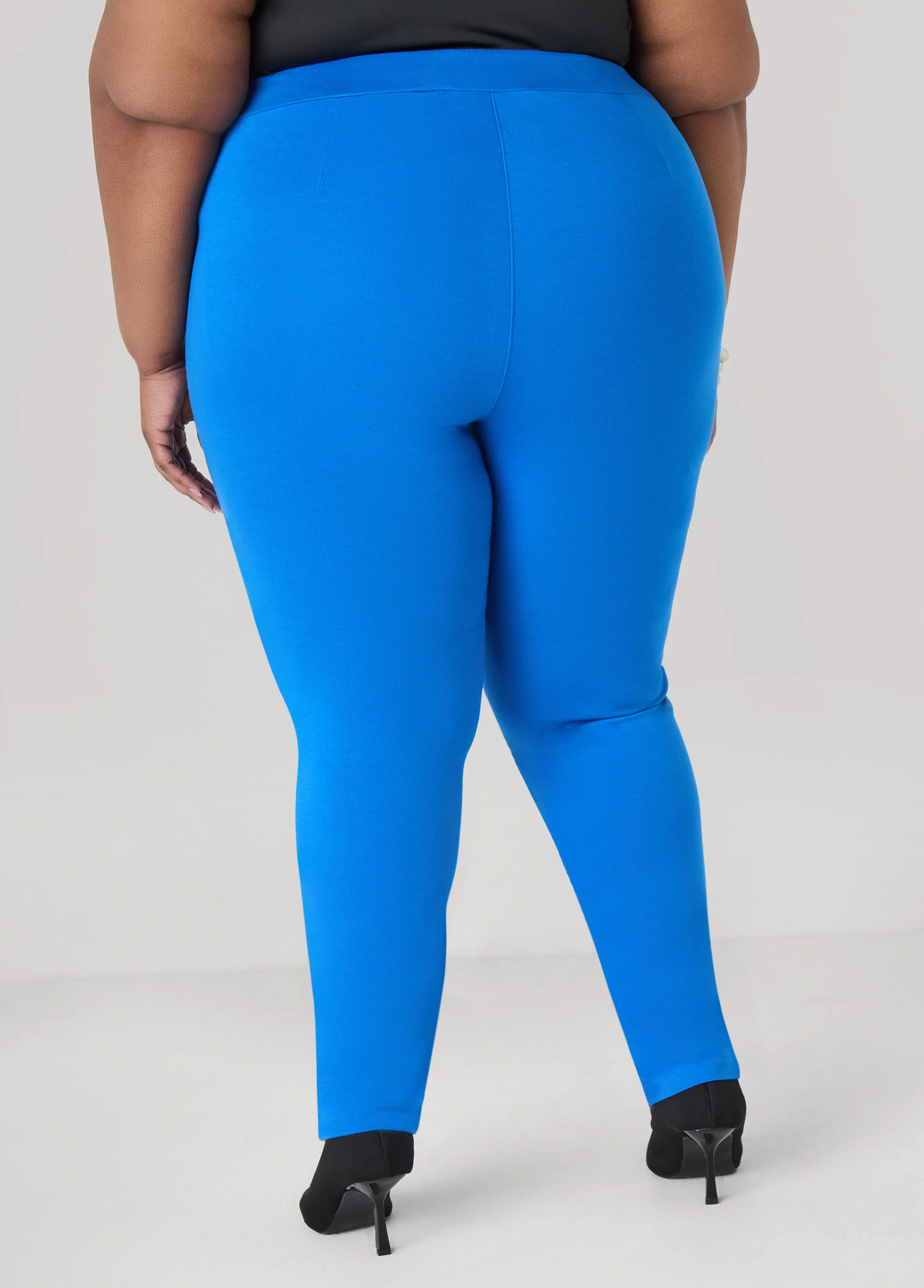 Pleated Faux Leather Ponte Leggings - Image 2