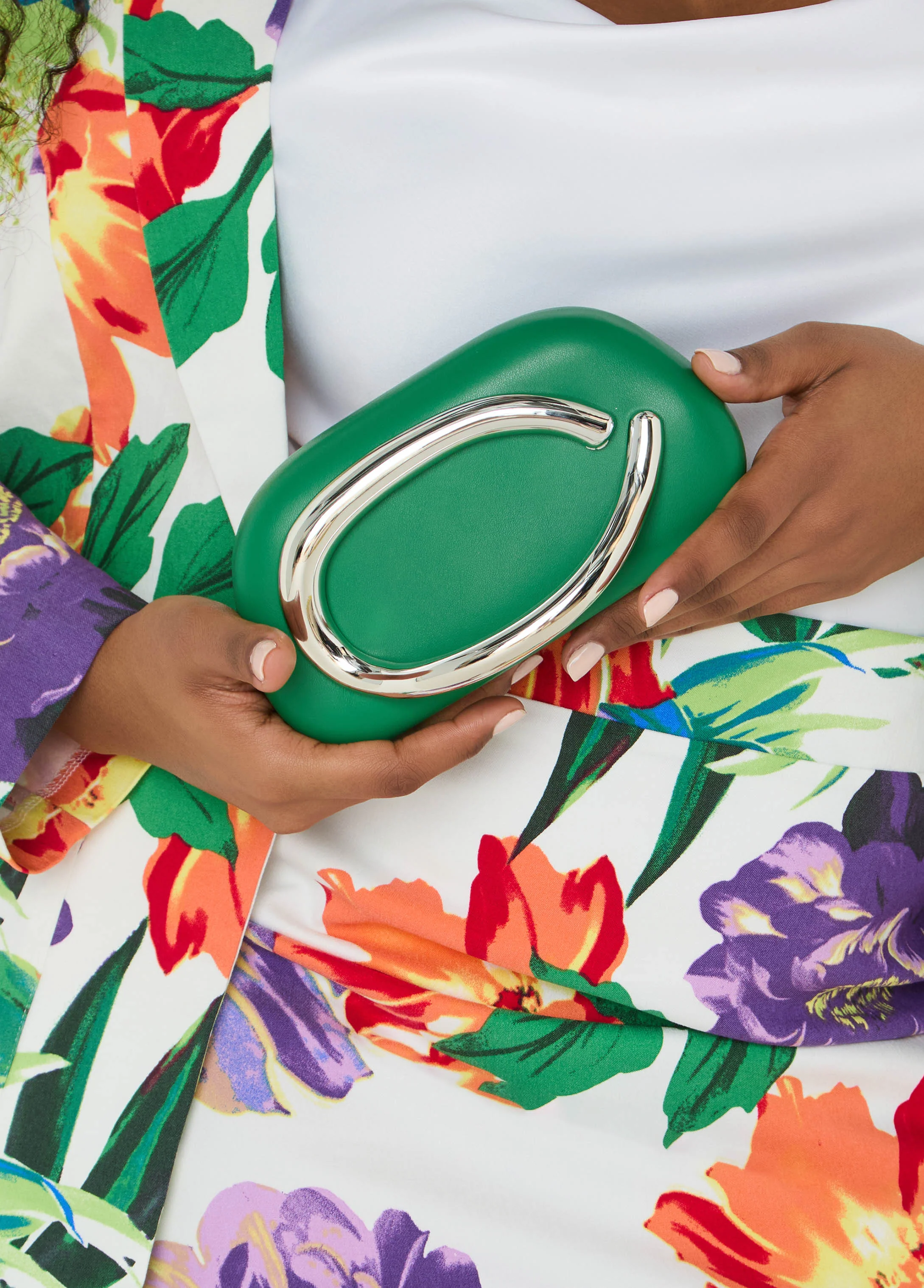 Sculptural Faux Leather Clutch - Image 5