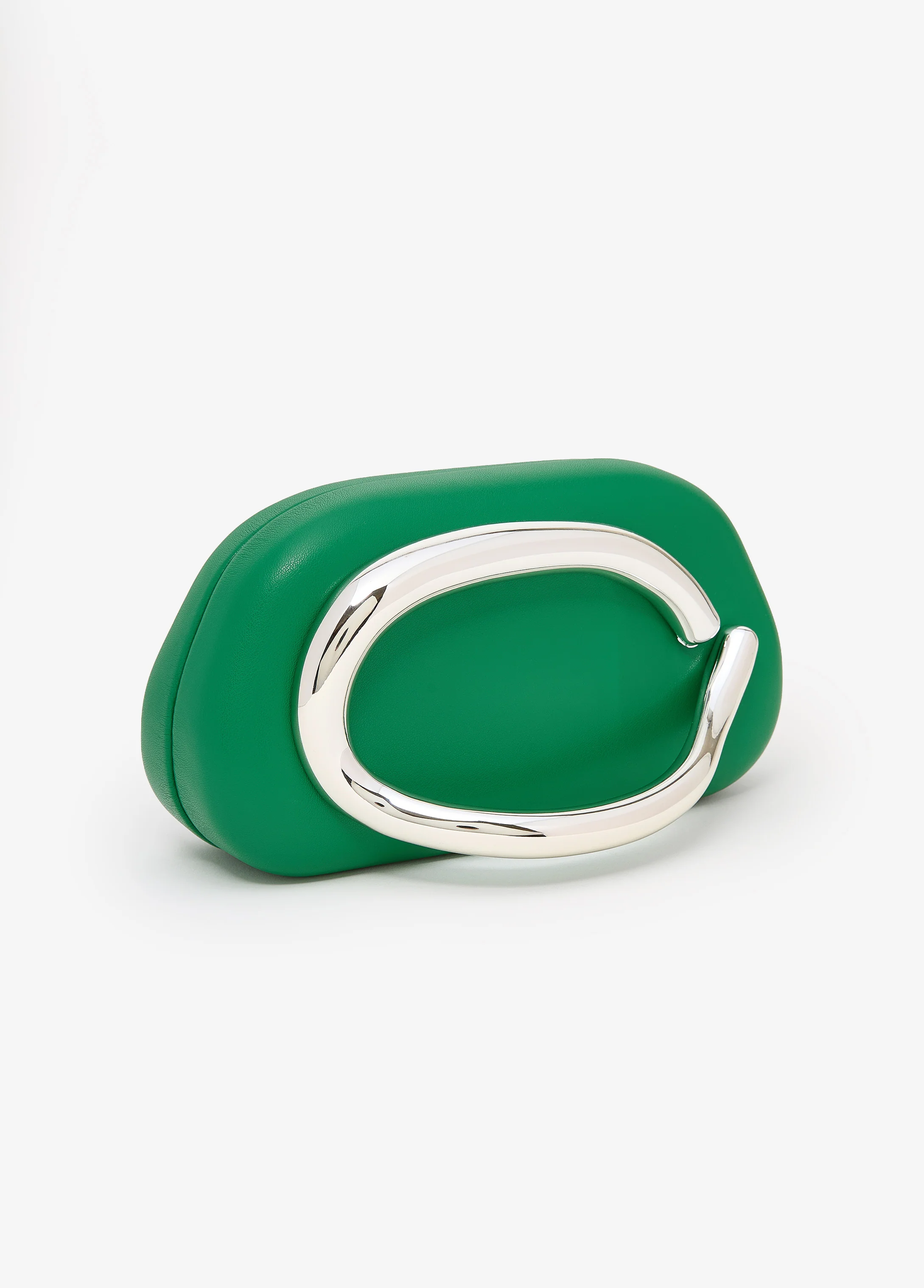 Sculptural Faux Leather Clutch - Image 8