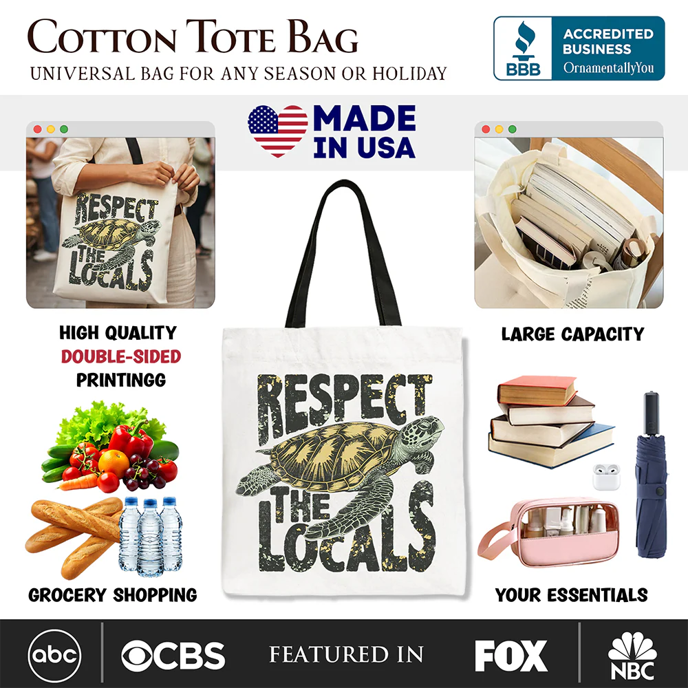 Respect the Locals Turtles Tote Bag - Image 4