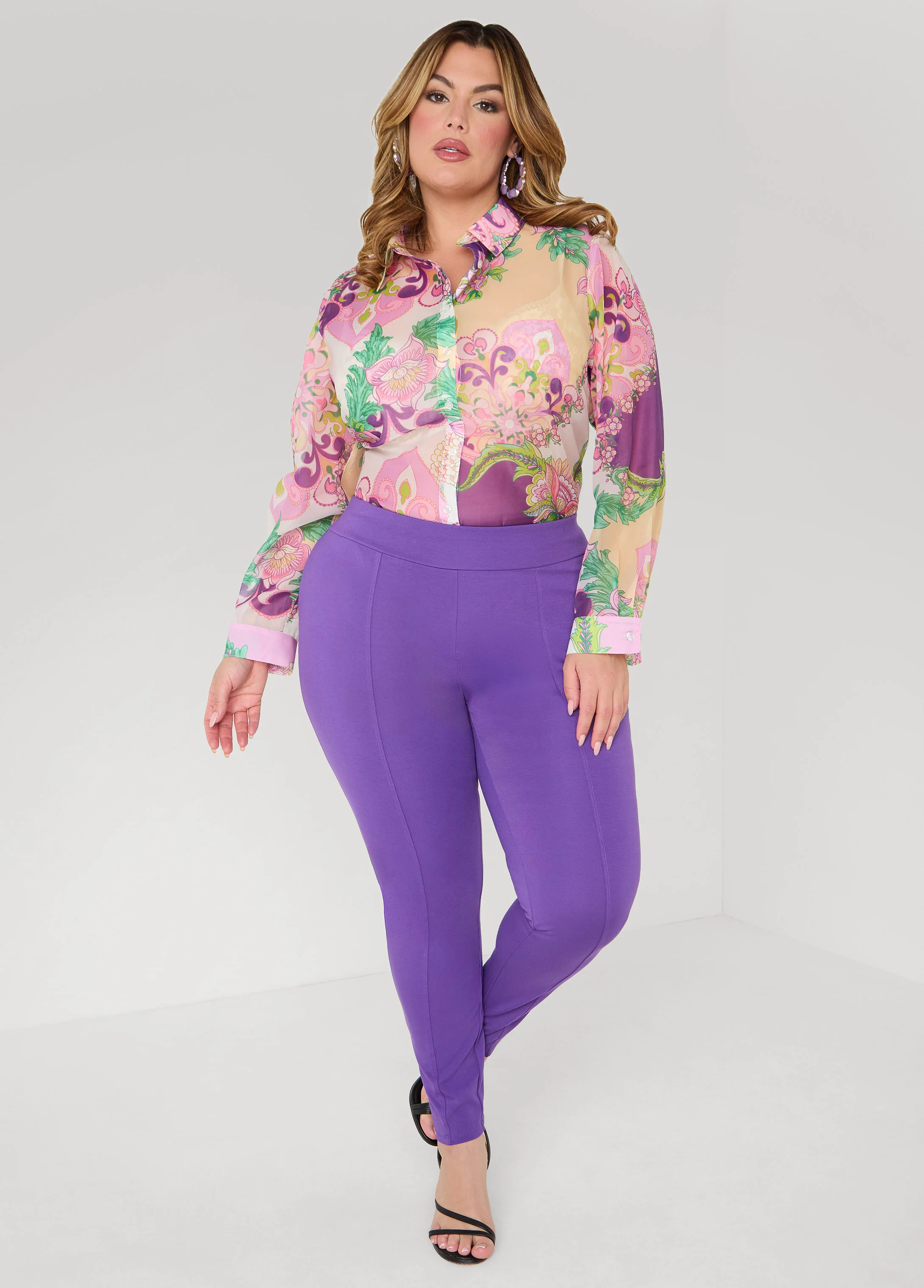 Floral Print Organza Shirt - Image 4