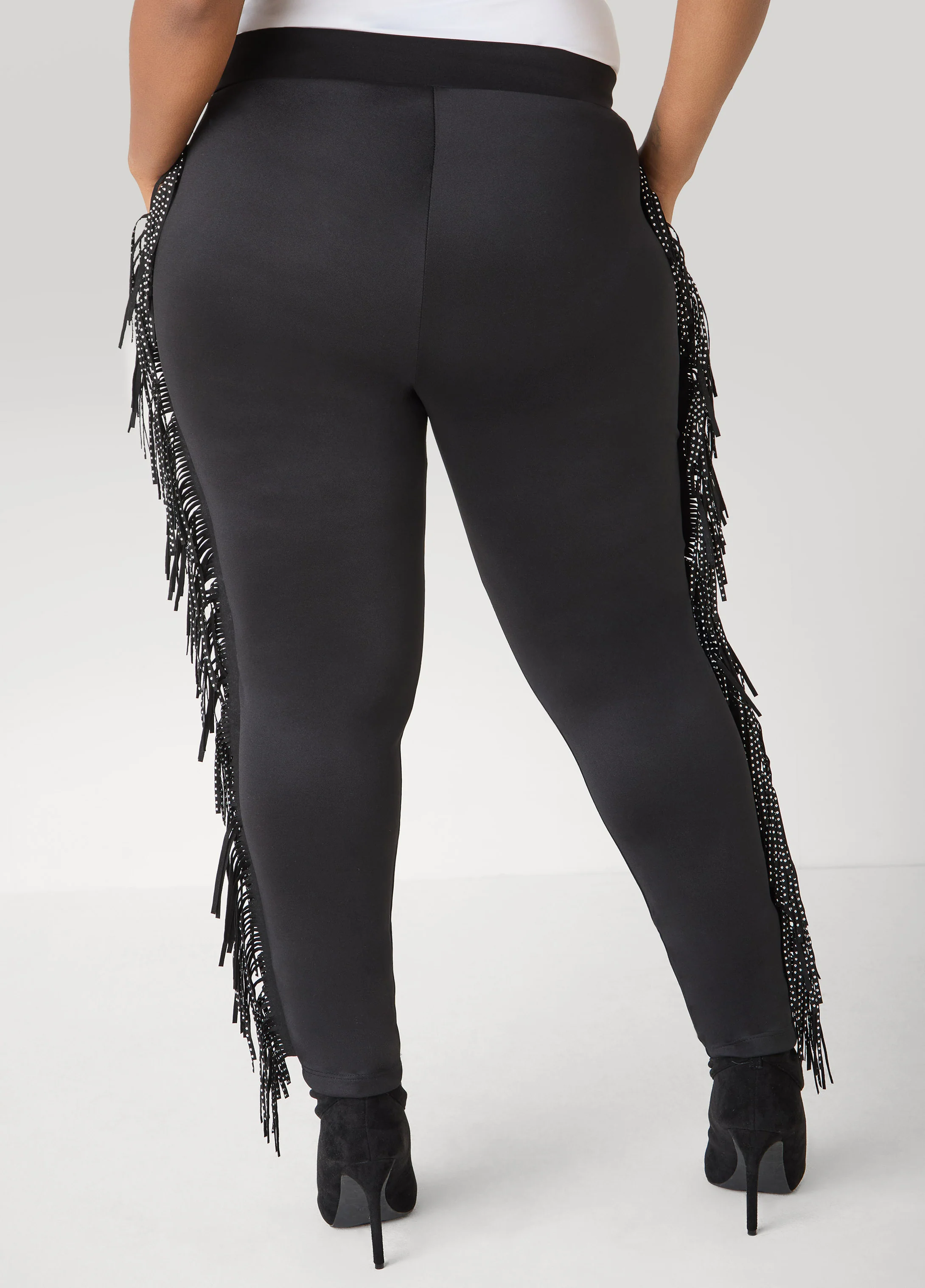 Studded Fringe Track Pants - Image 2