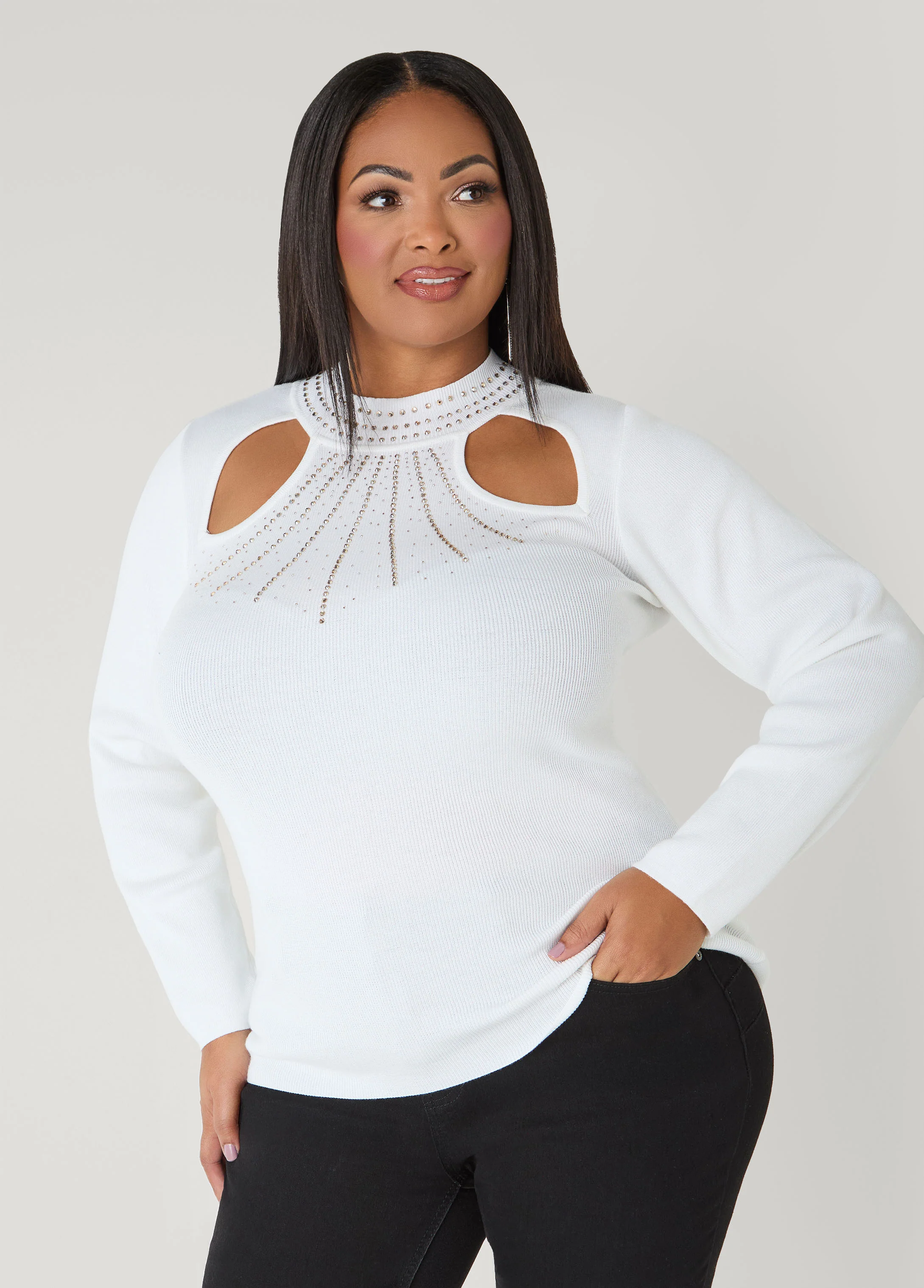 Cutout Crystal Sweater - Image 10