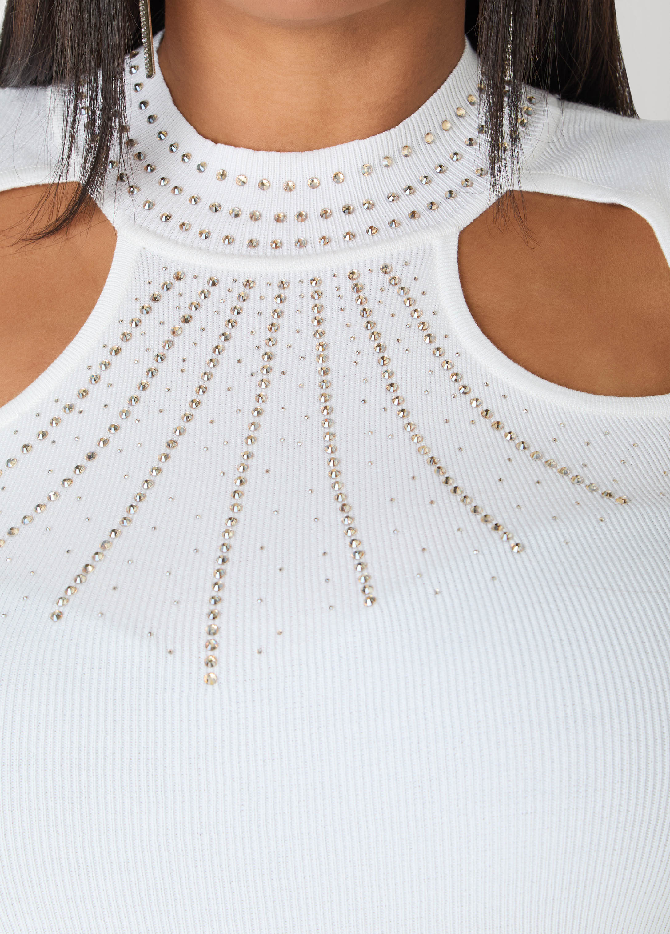 Cutout Crystal Sweater - Image 12