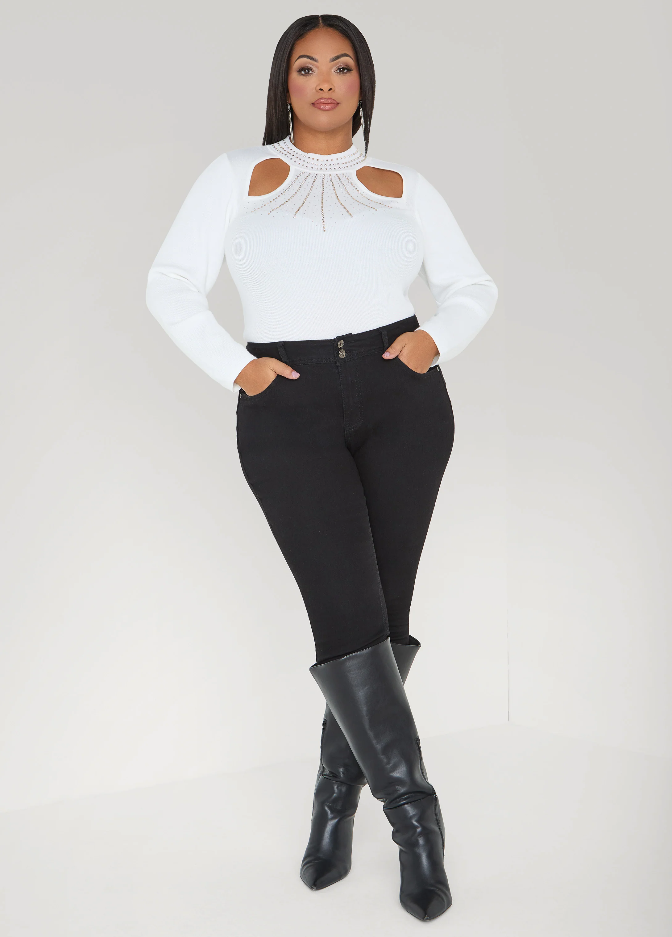Cutout Crystal Sweater - Image 13