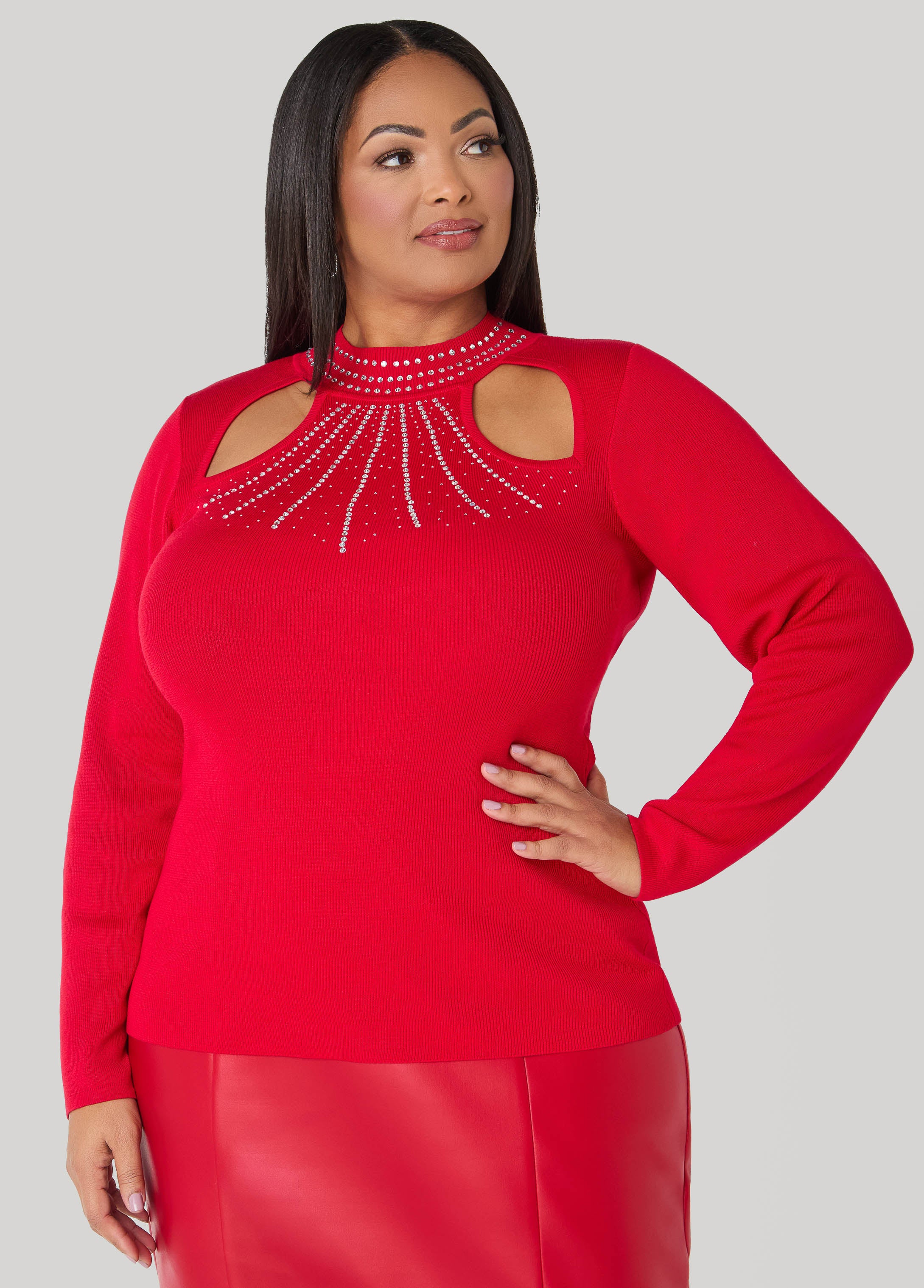 Cutout Crystal Sweater - Image 5