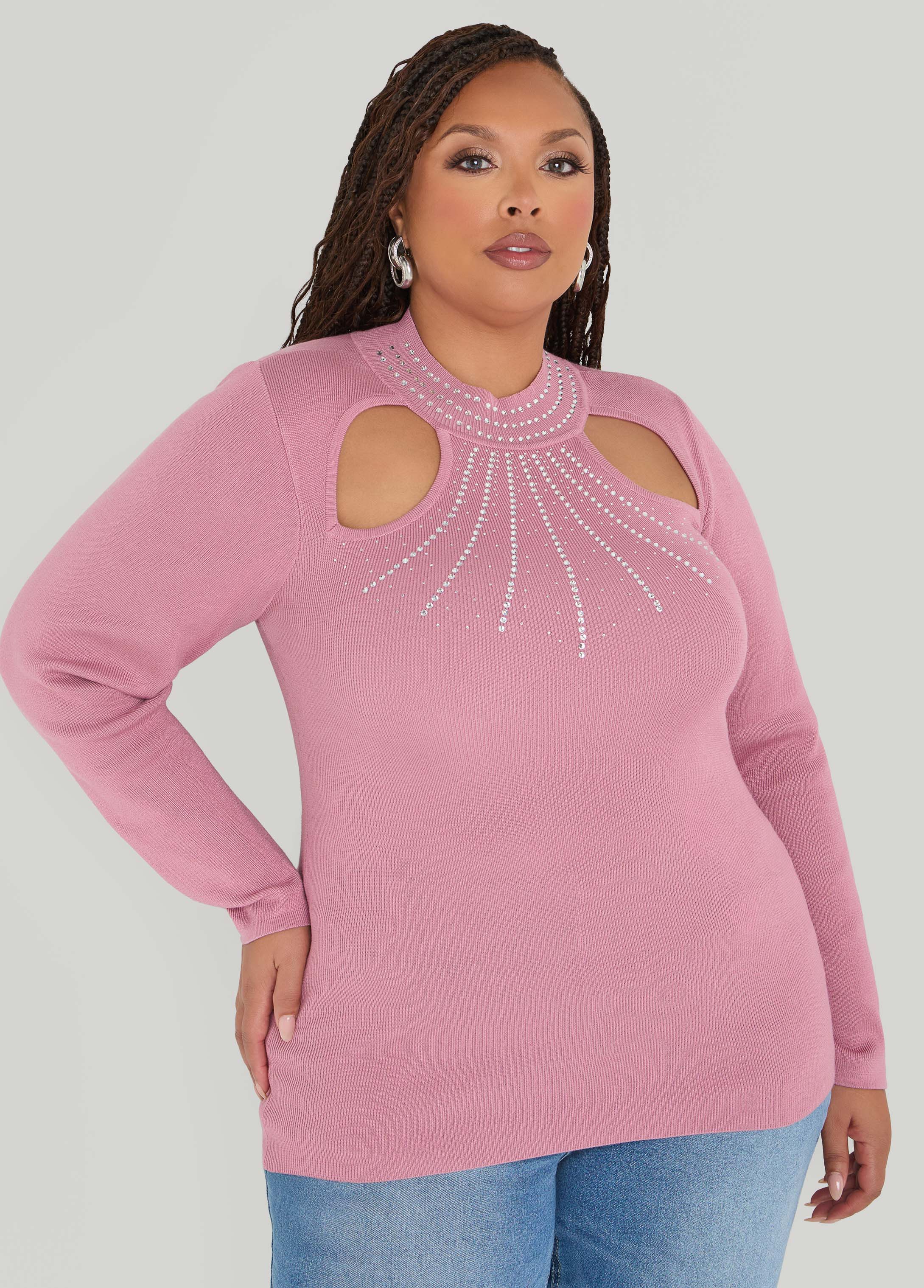 Cutout Crystal Sweater - Image 6