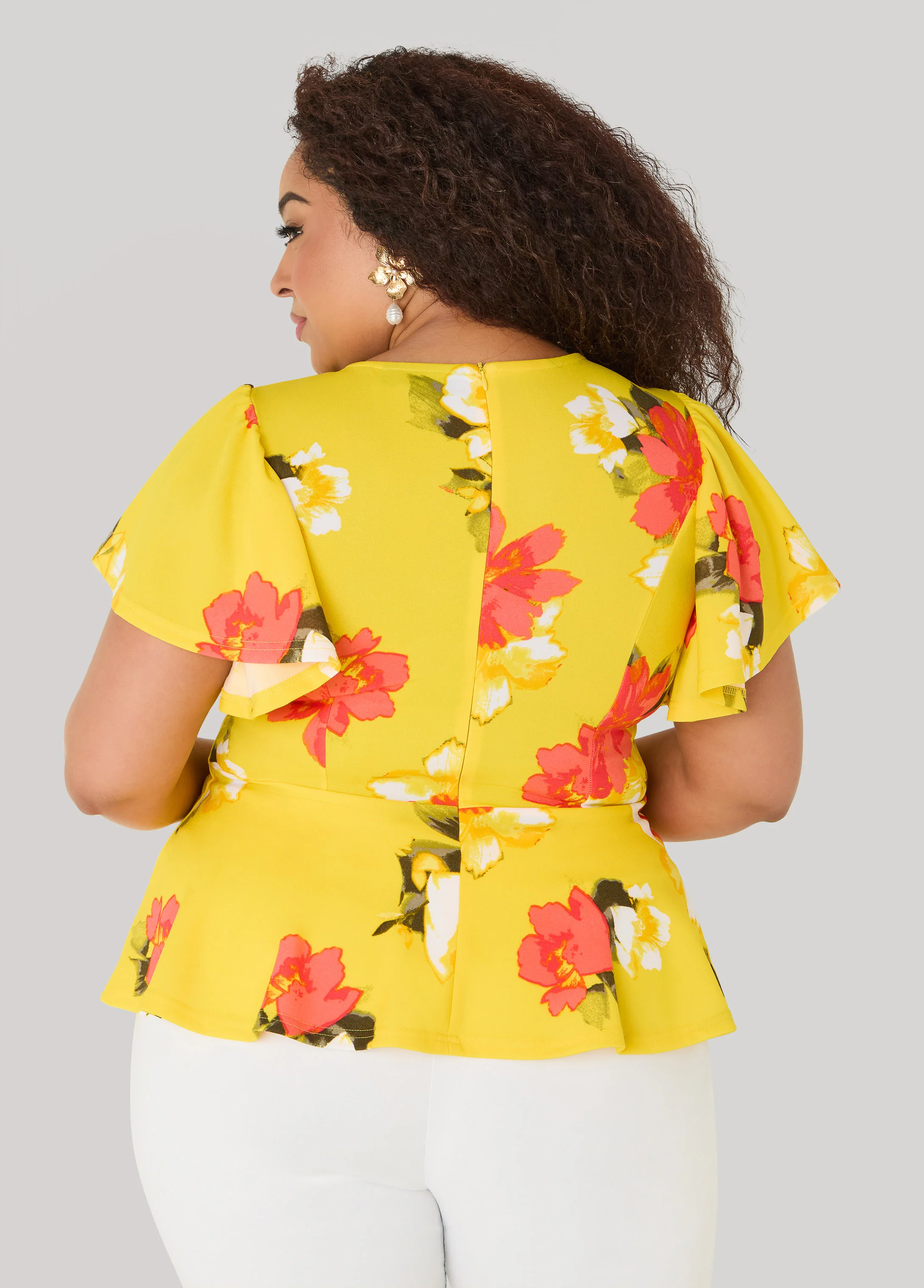 Floral Peplum Top - Image 2