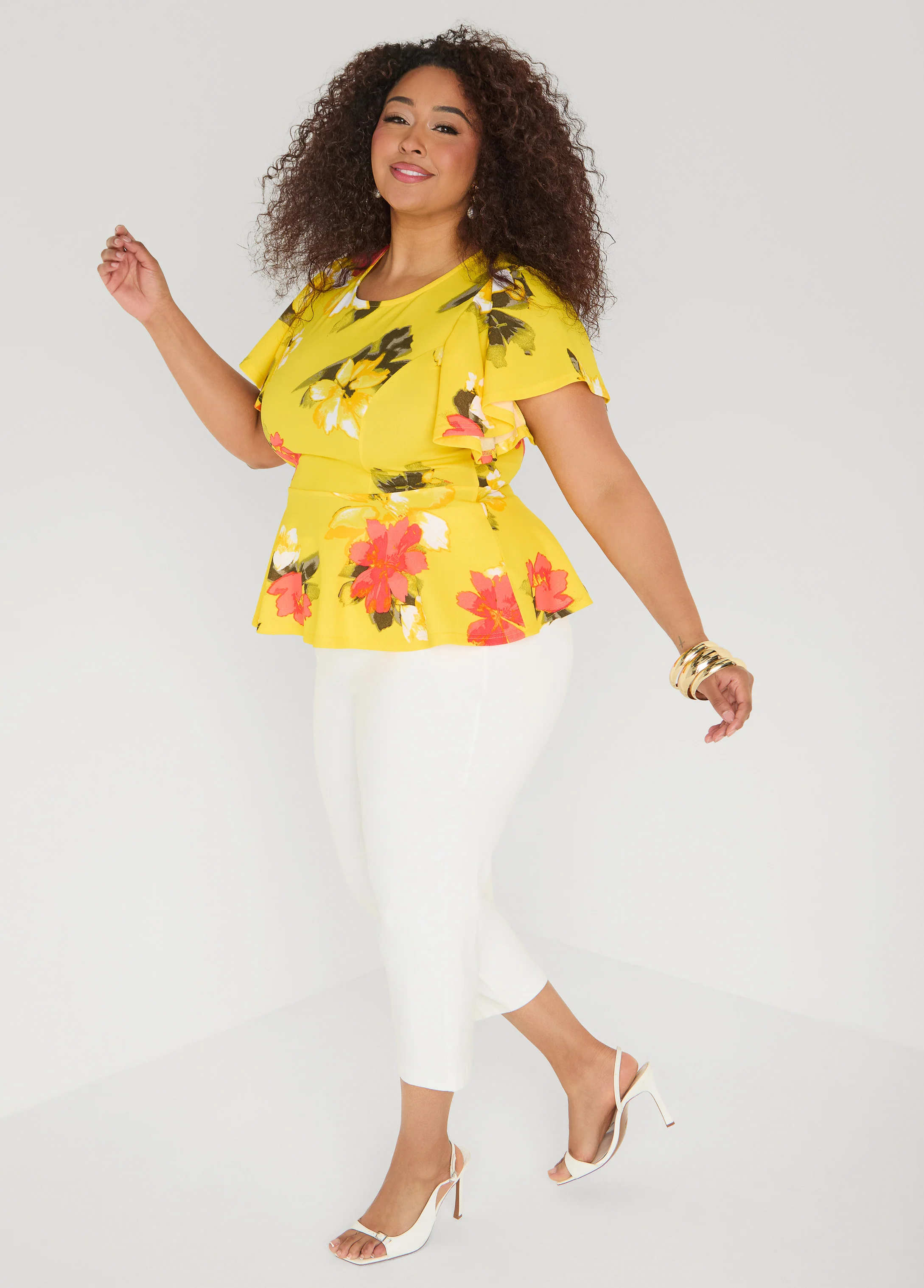 Floral Peplum Top - Image 3