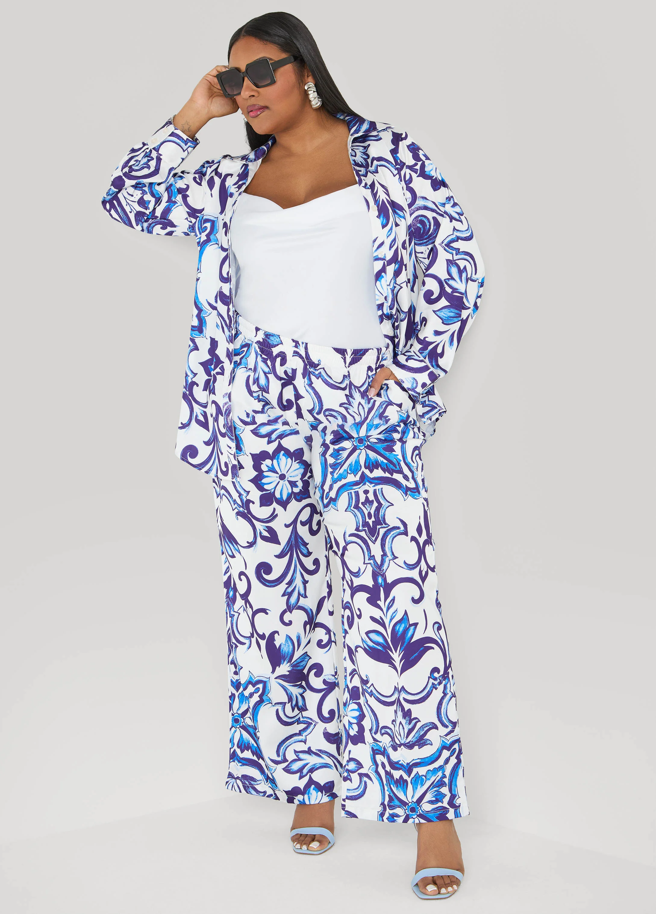 Floral Print Satin Shirt - Image 5