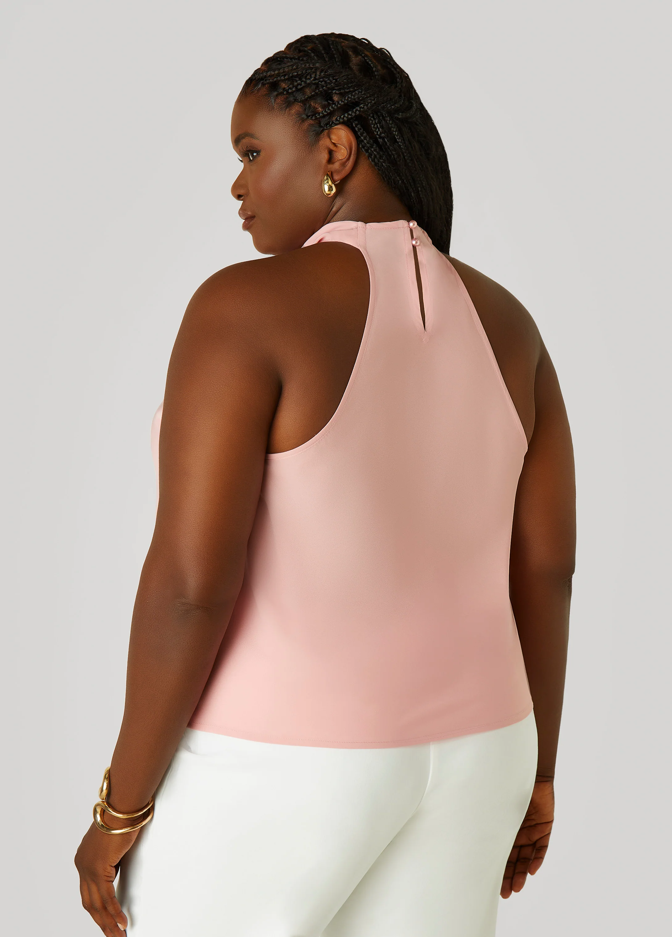 Satin Cowl Neck Top - Image 2