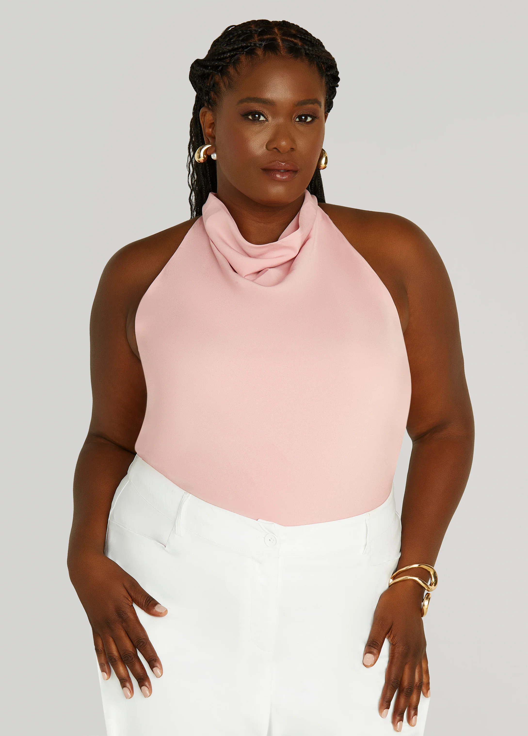 Satin Cowl Neck Top - Image 4