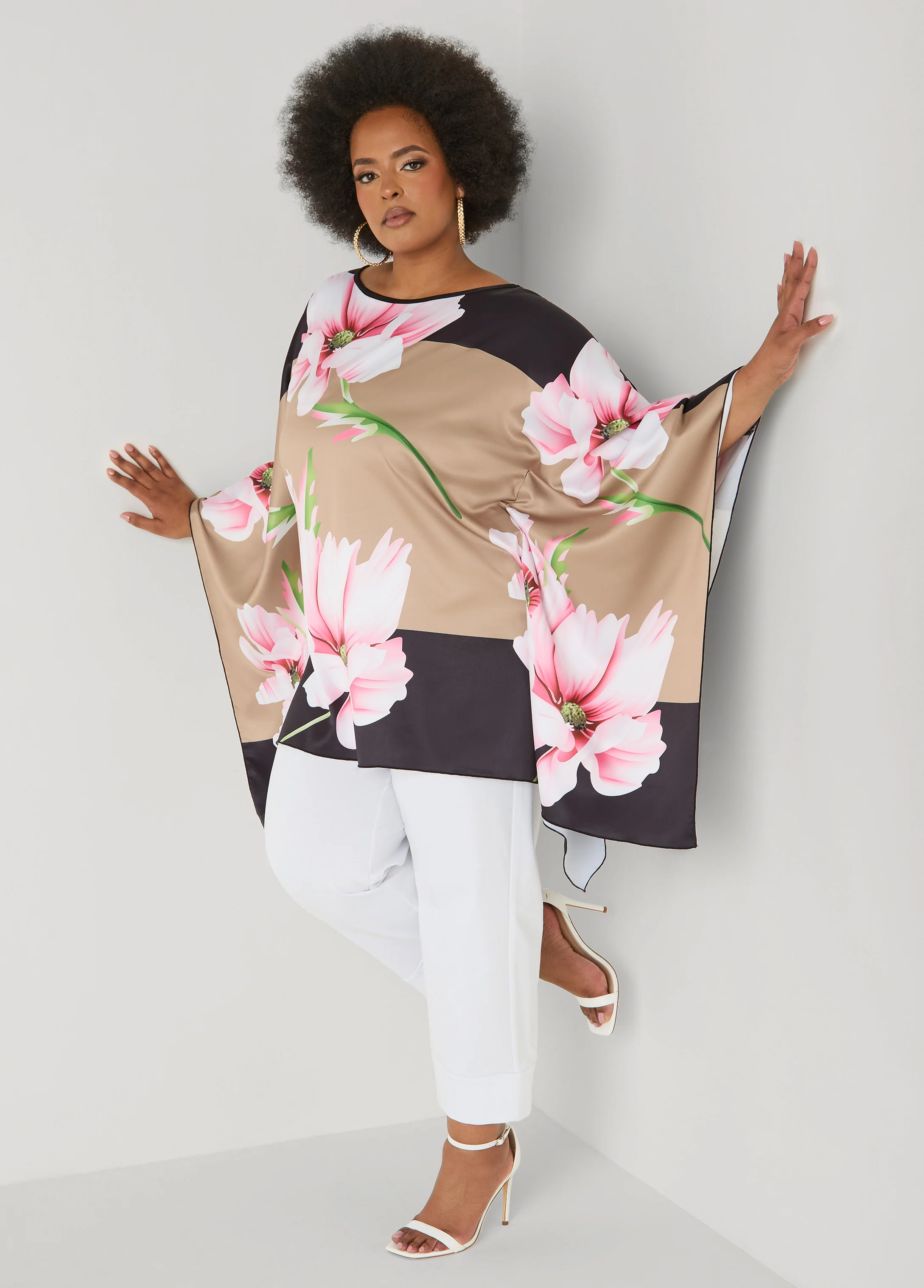 Floral Print Satin Tunic - Image 3