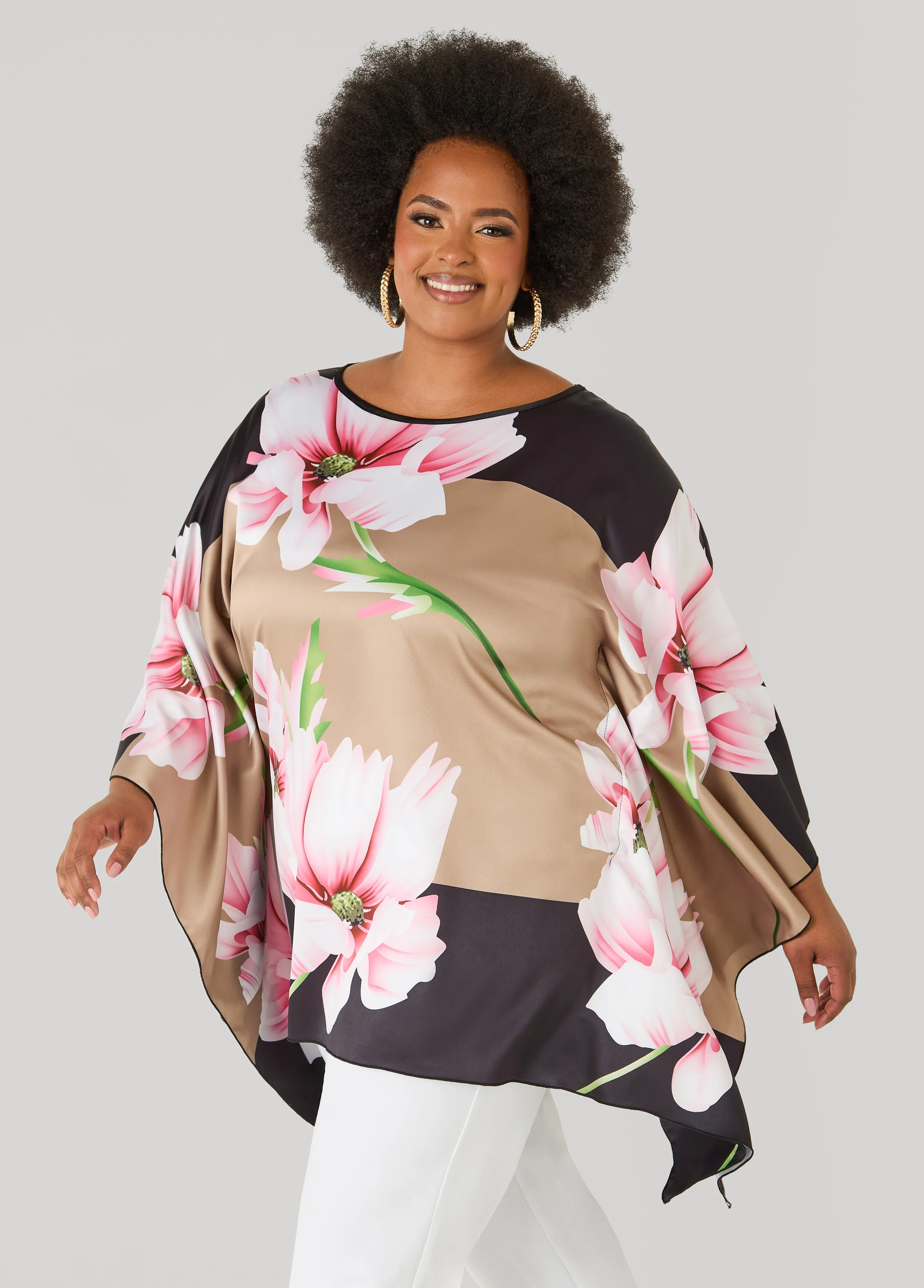 Floral Print Satin Tunic - Image 4