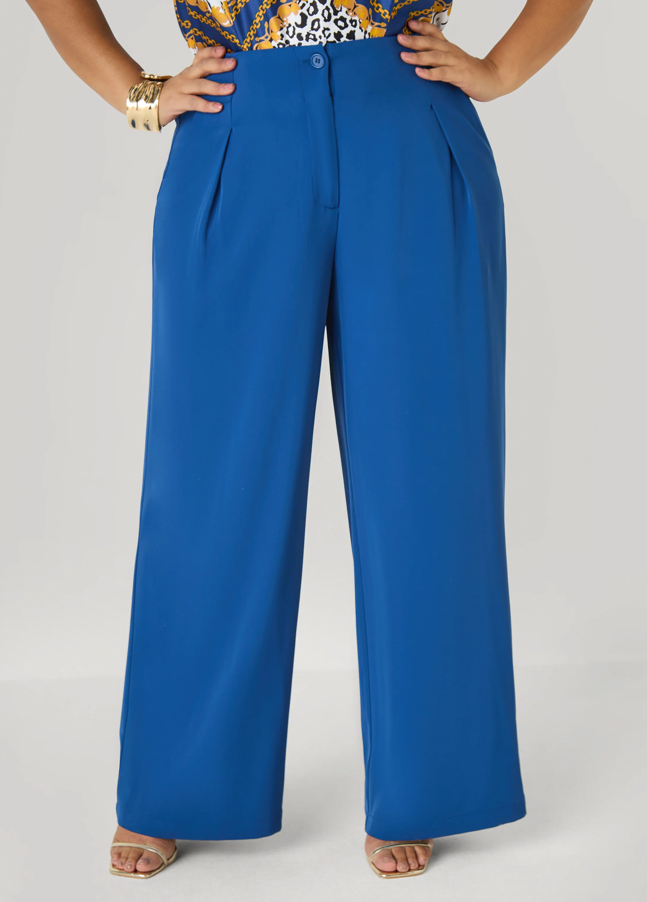 Pleated Wide Leg Pants - Image 10
