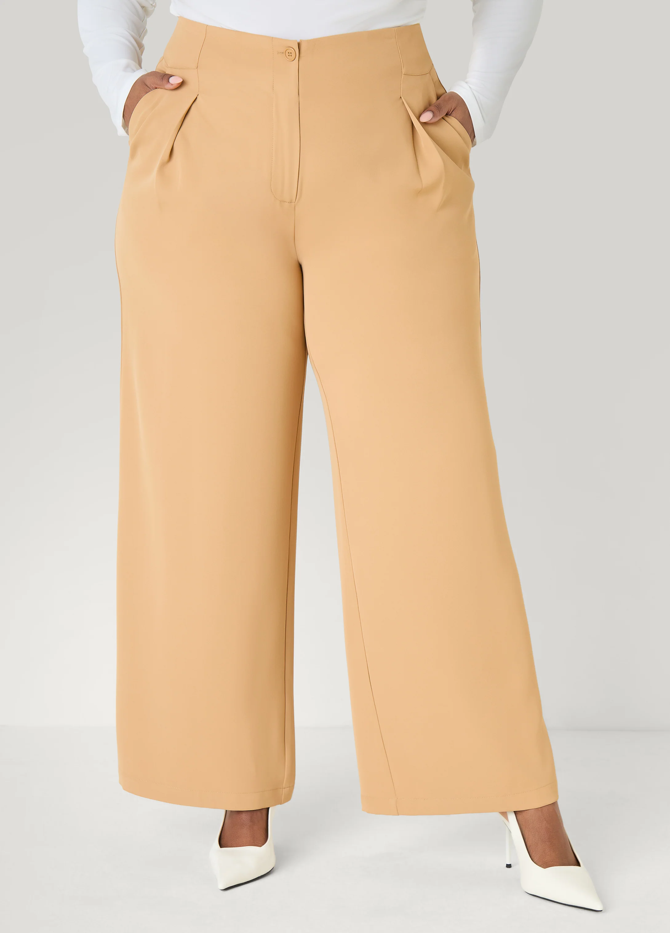 Pleated Wide Leg Pants - Image 3