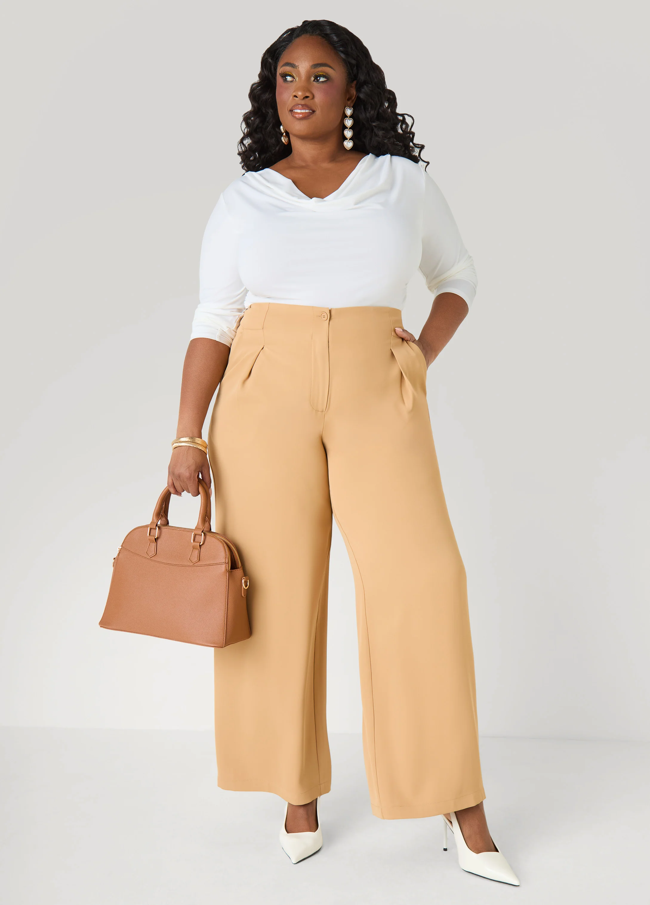 Pleated Wide Leg Pants - Image 4