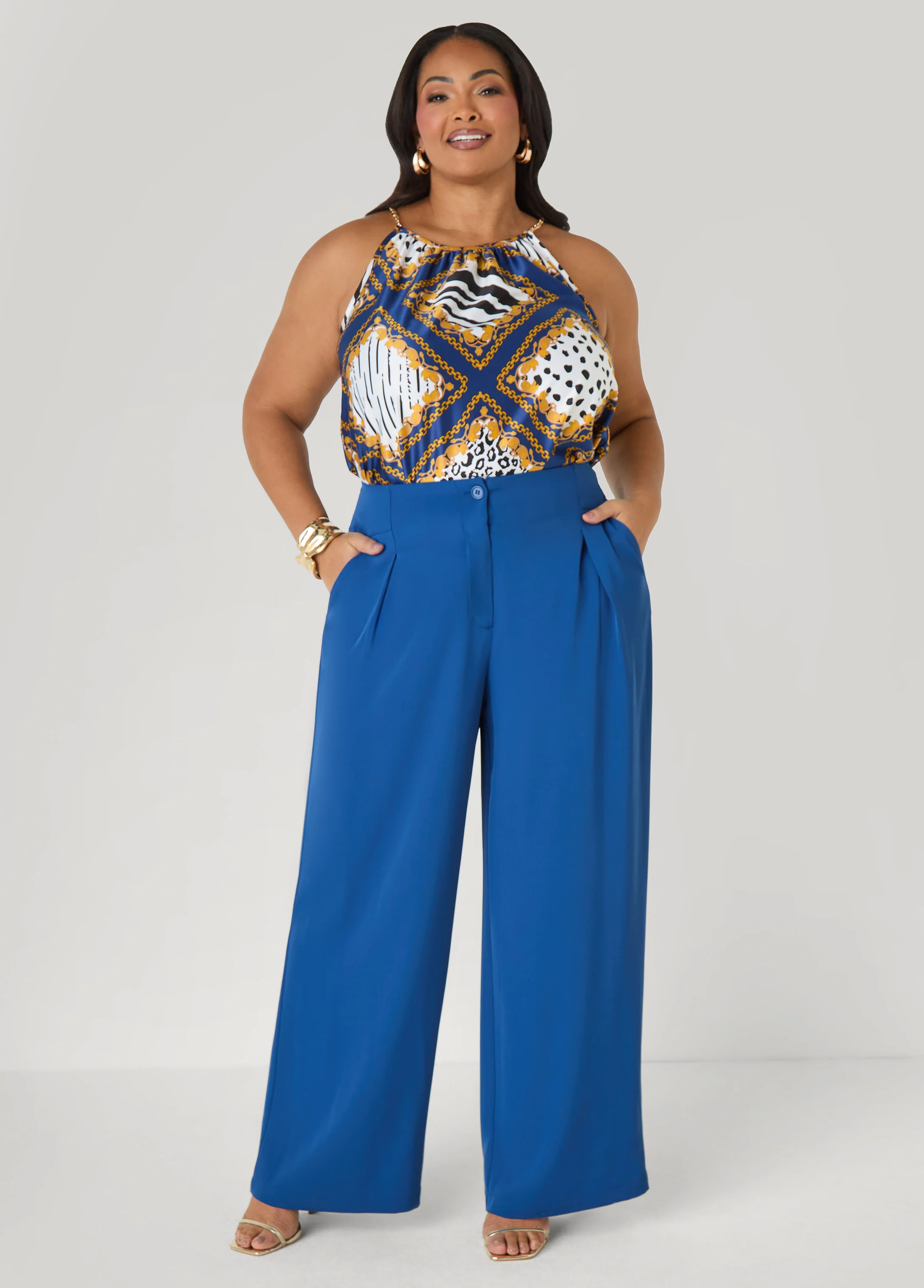 Pleated Wide Leg Pants - Image 8