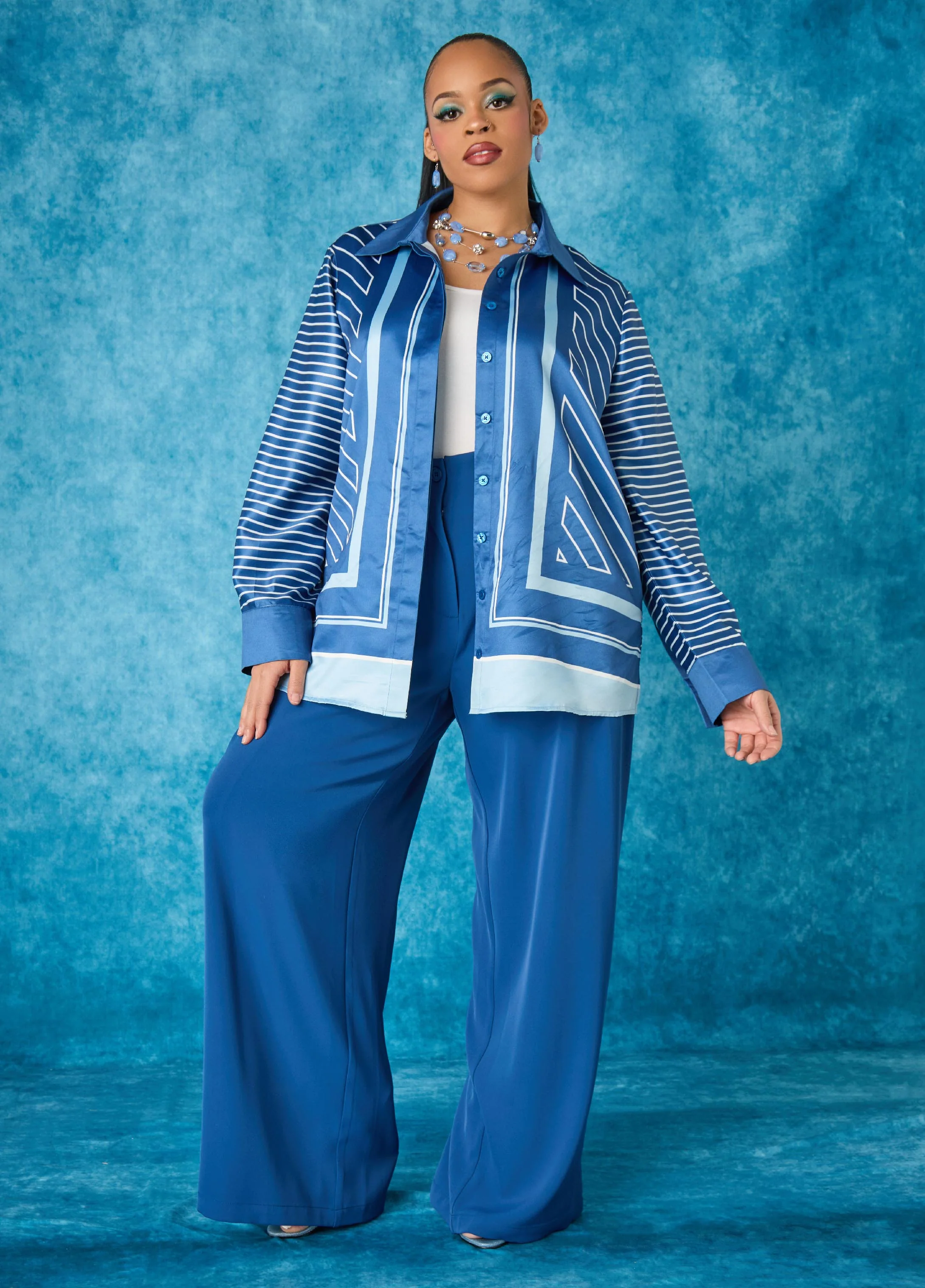 Pleated Wide Leg Pants - Image 9
