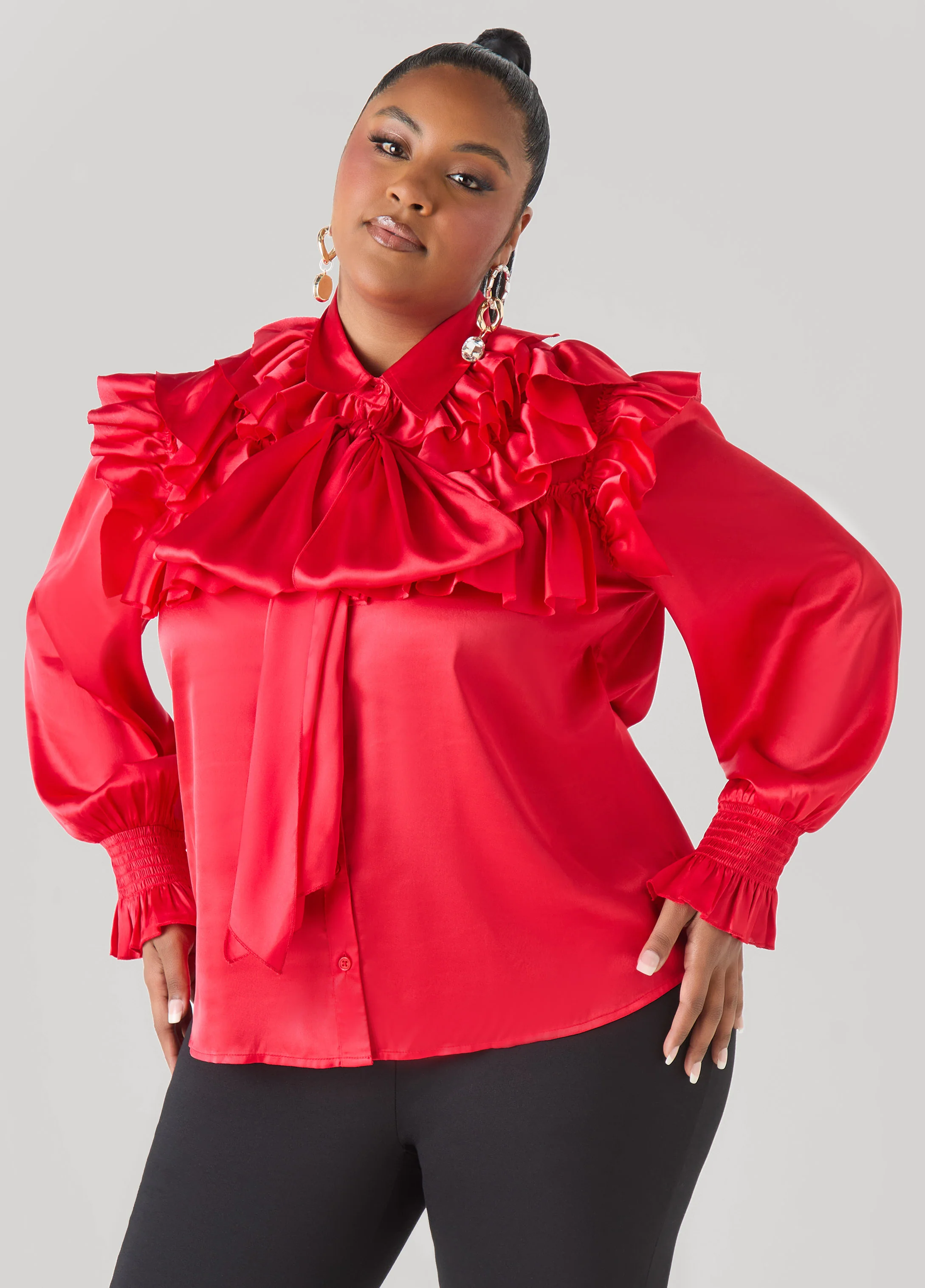 Ruffled Satin Shirt - Image 4