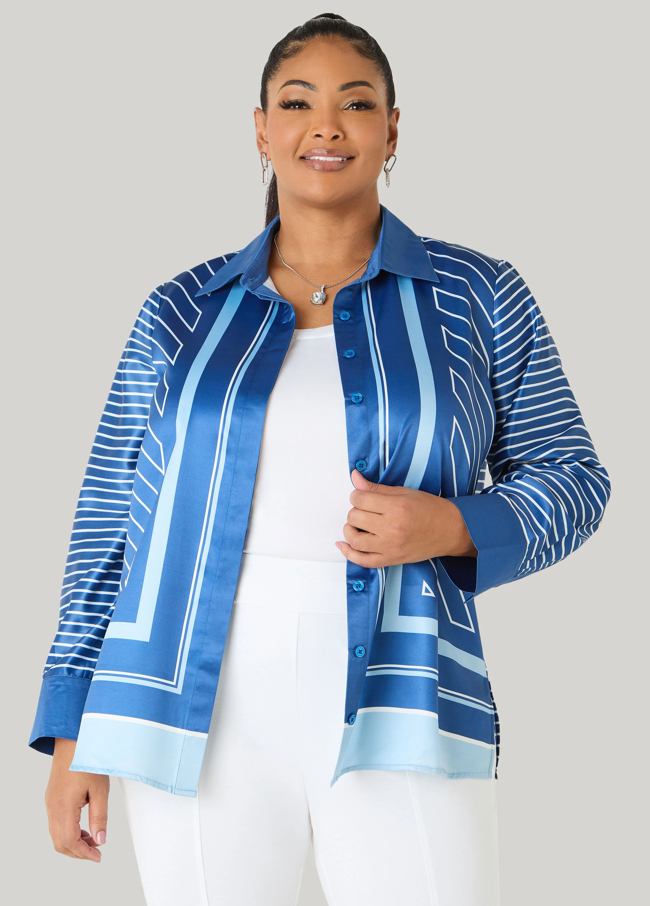 Striped Satin Shirt - Image 5