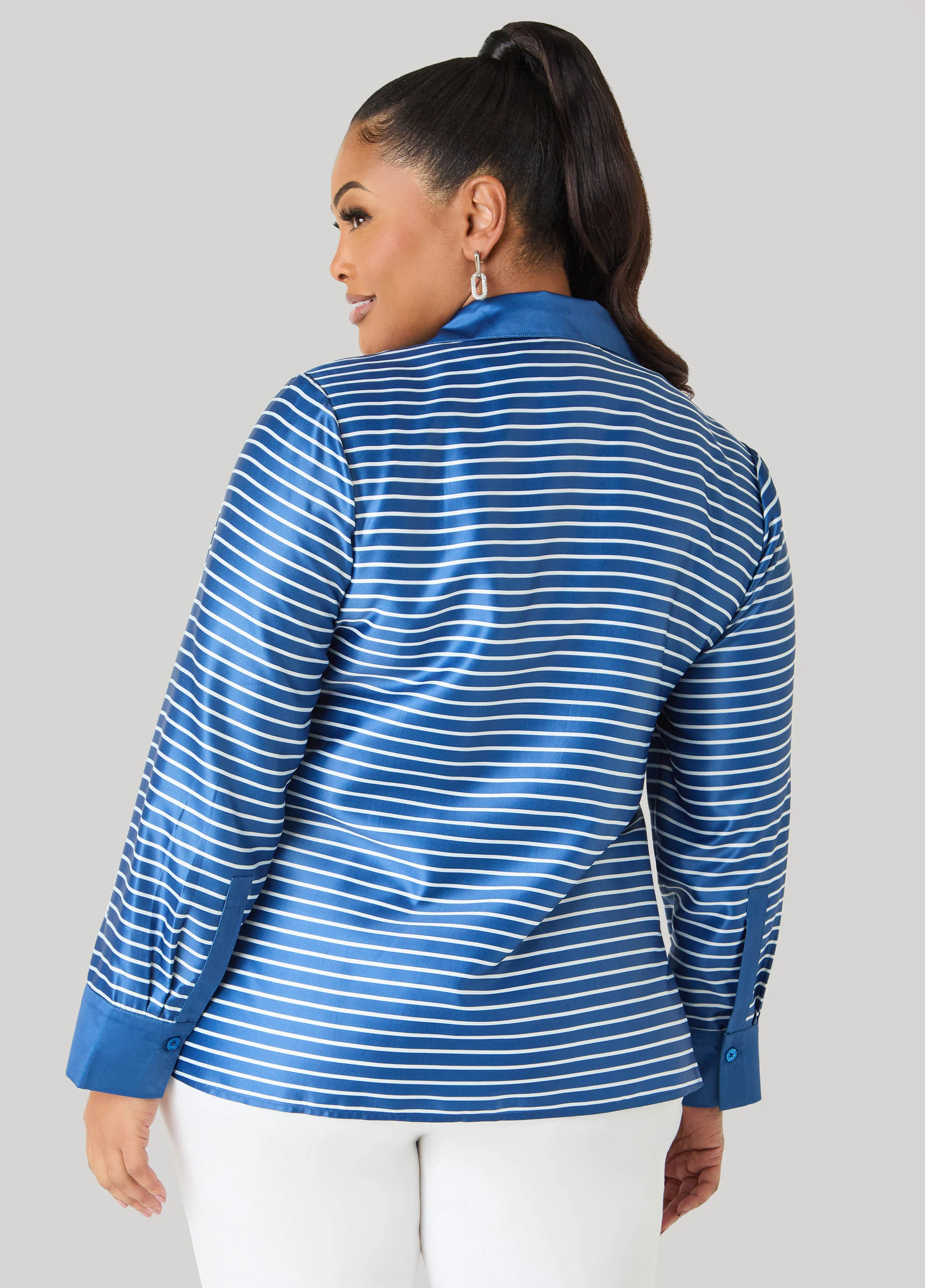 Striped Satin Shirt - Image 6