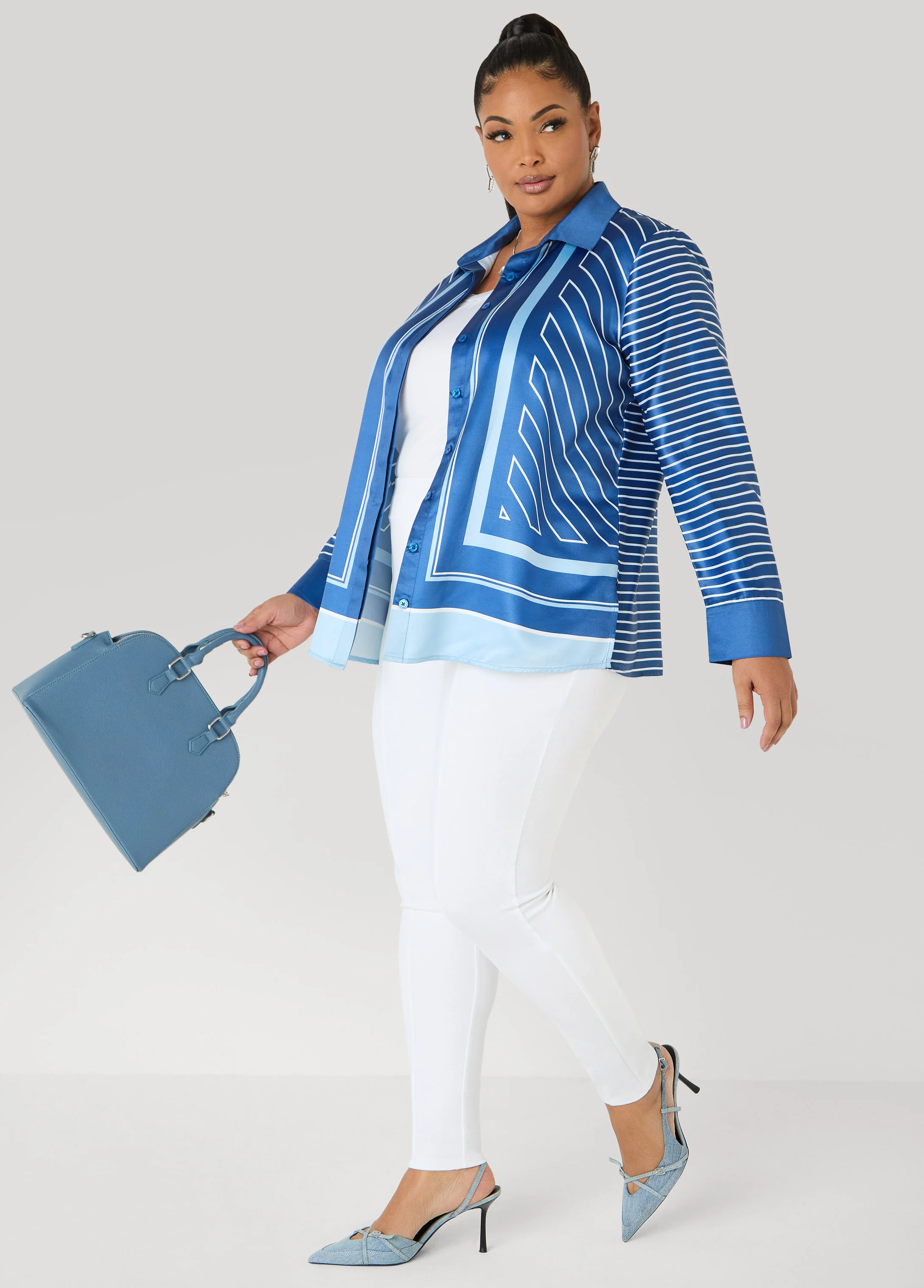 Striped Satin Shirt - Image 7