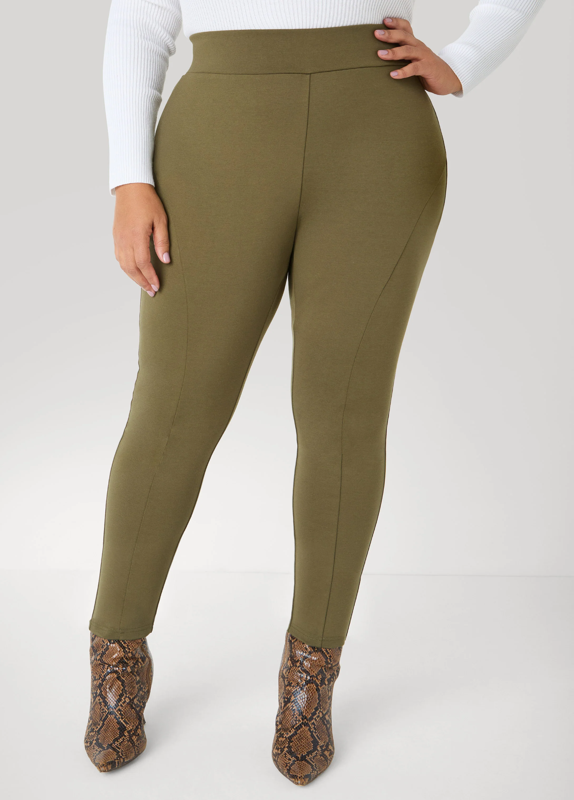 Seam Detailed Ponte Leggings - Image 4