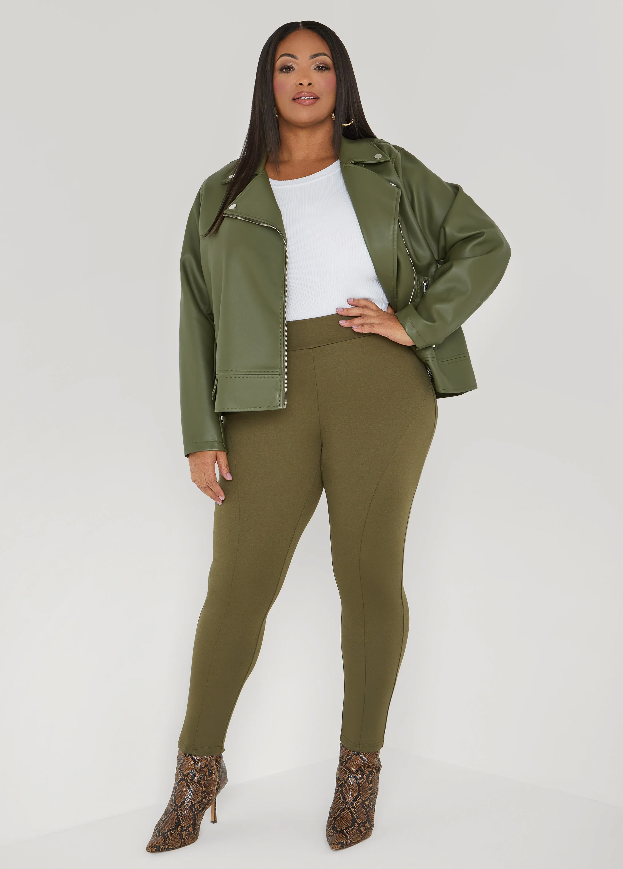Seam Detailed Ponte Leggings - Image 6