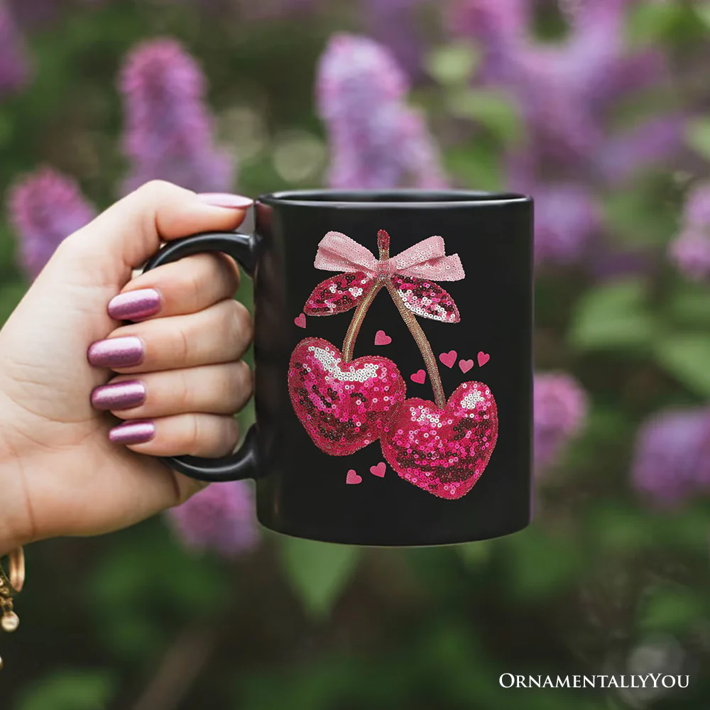 Cherry Heart Ceramic Mug - Image 3
