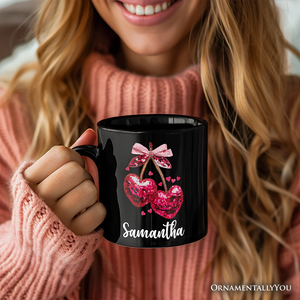 Cherry Heart Ceramic Mug - Image 4