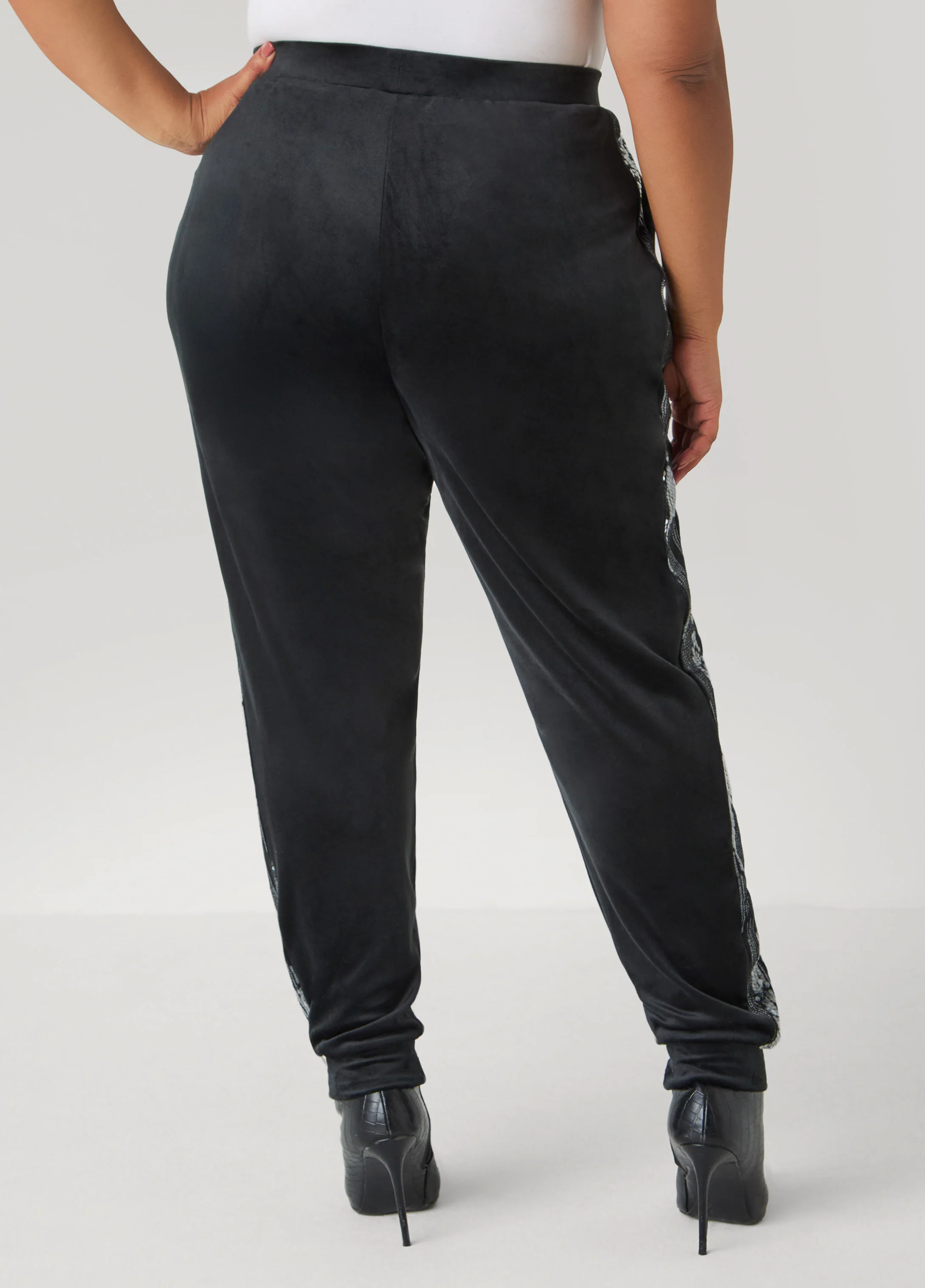 Sequined Velour Joggers - Image 5