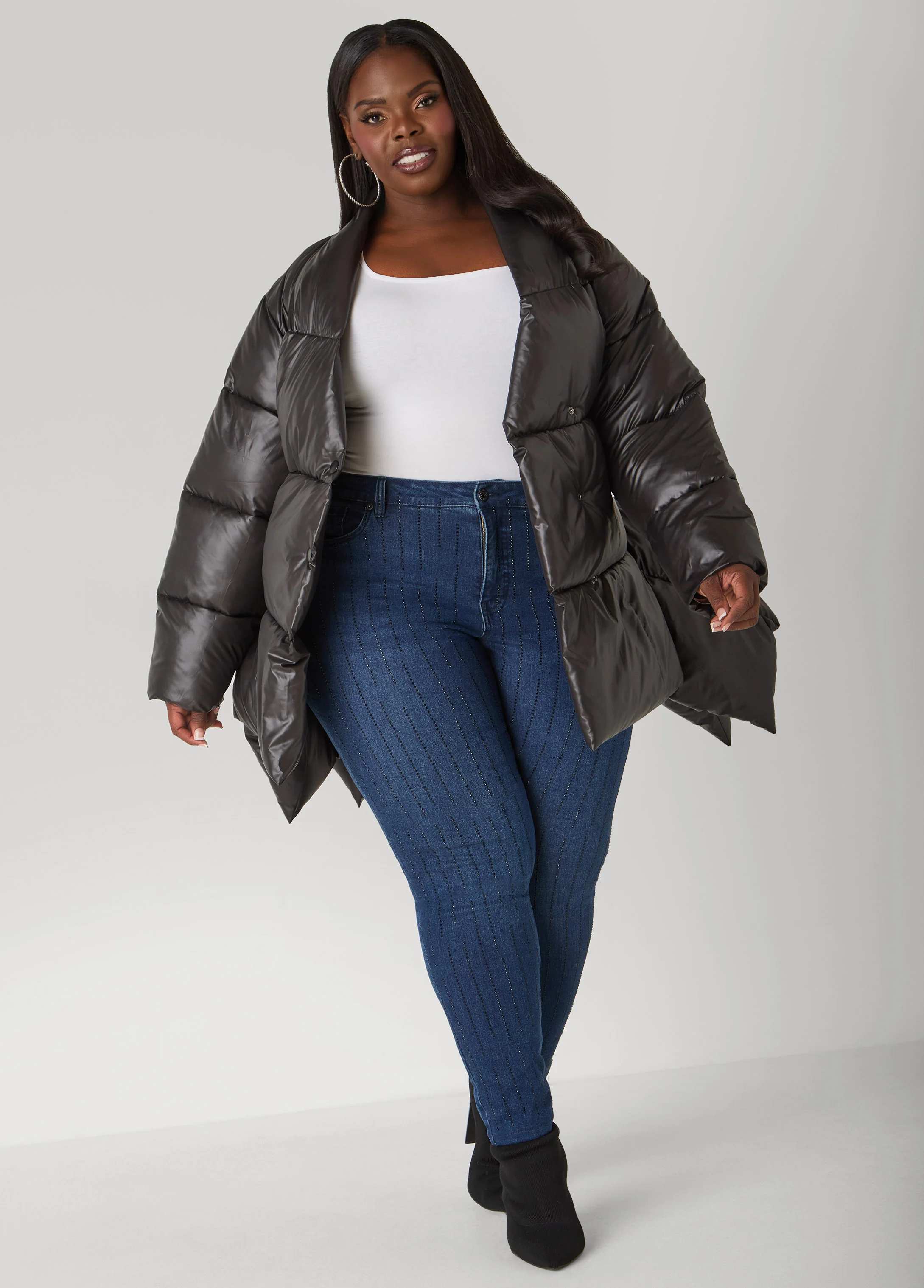 Asymmetric Belted Puffer Jacket - Image 3