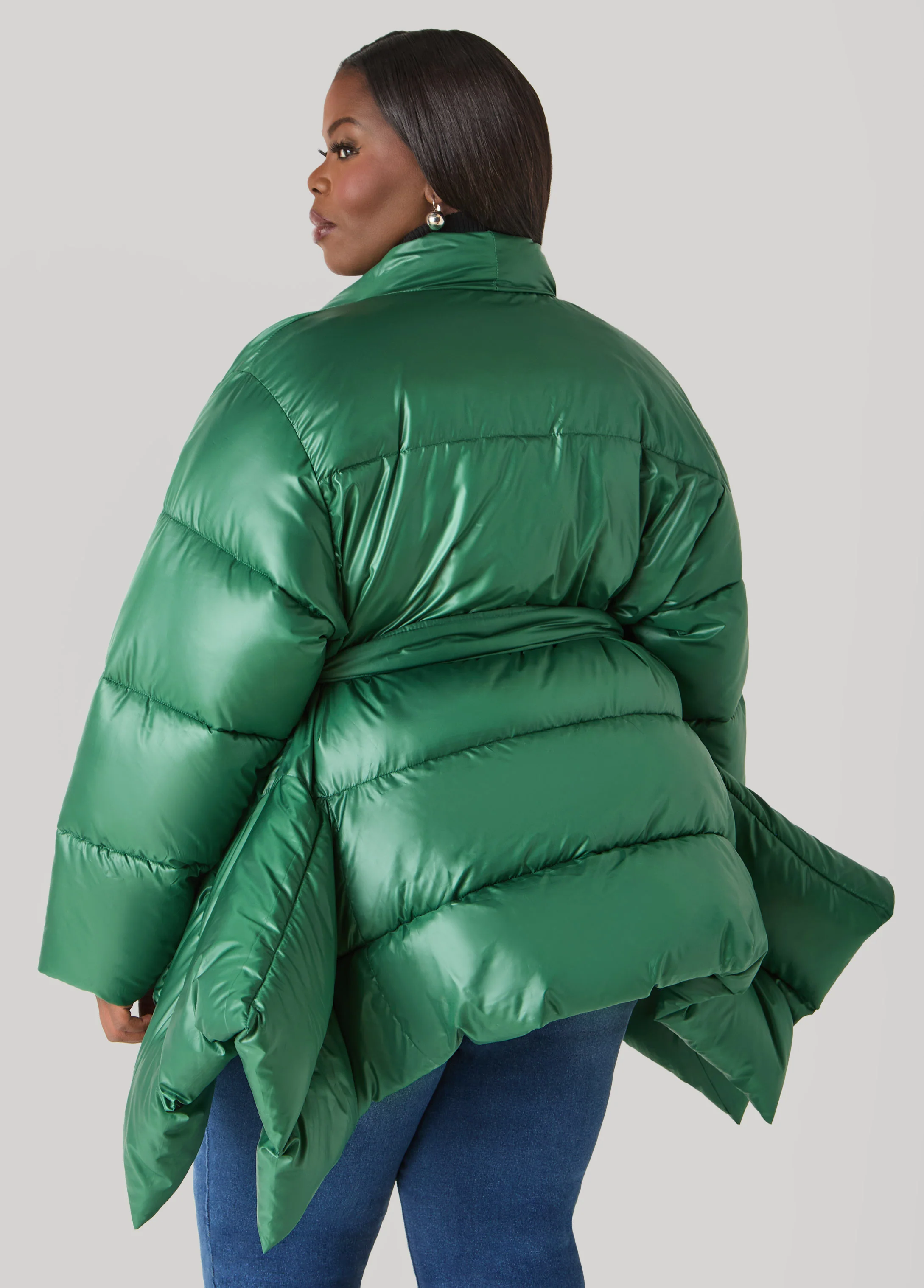 Asymmetric Belted Puffer Jacket - Image 6